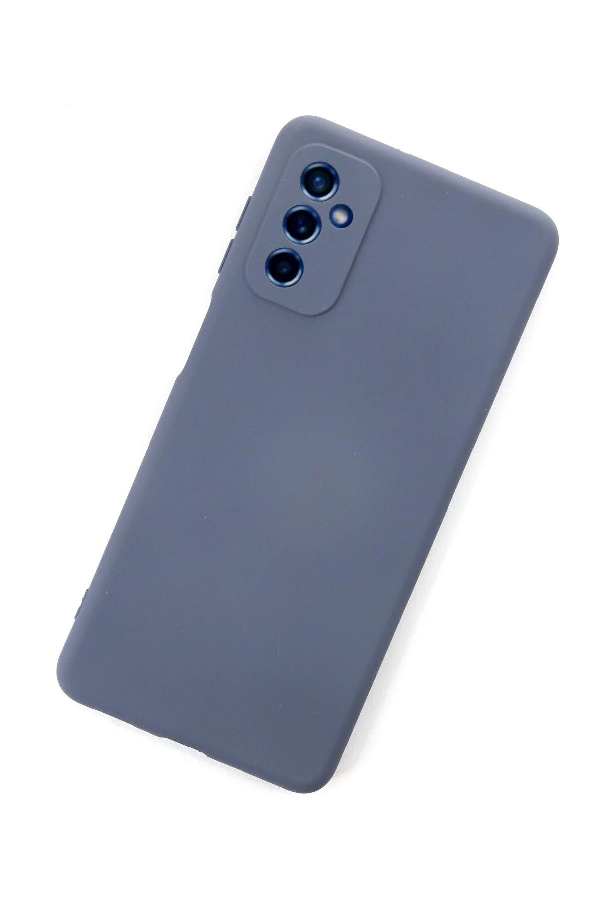 NewFace Galaxy M52  5G uyumlu  Kılıf Nano içi Kadife Silikon - Gri BSTMY