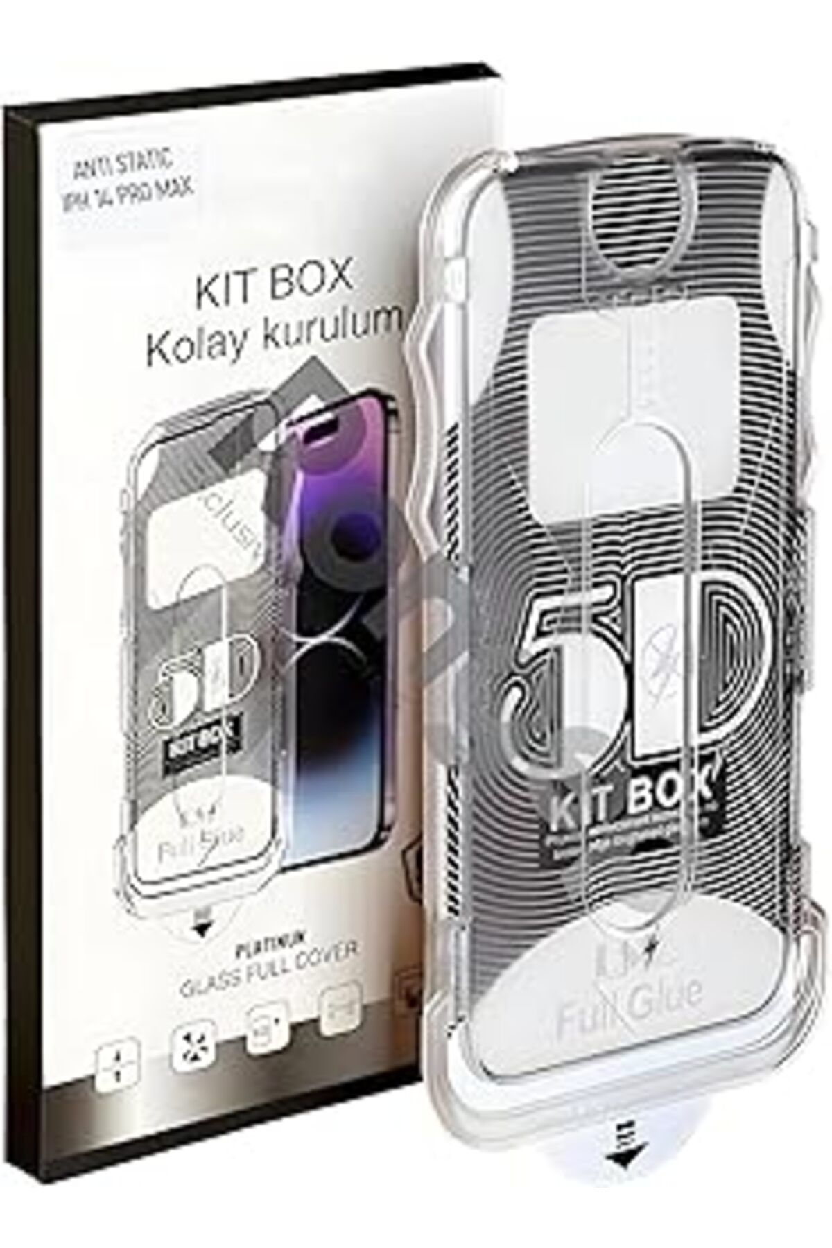 Pazarcan Rongep Apple Iphone 14 Pro Max (6.7") İçin Kolay Kurulum Ekran Koruyucu Otomatik Toz Toplayan Hava