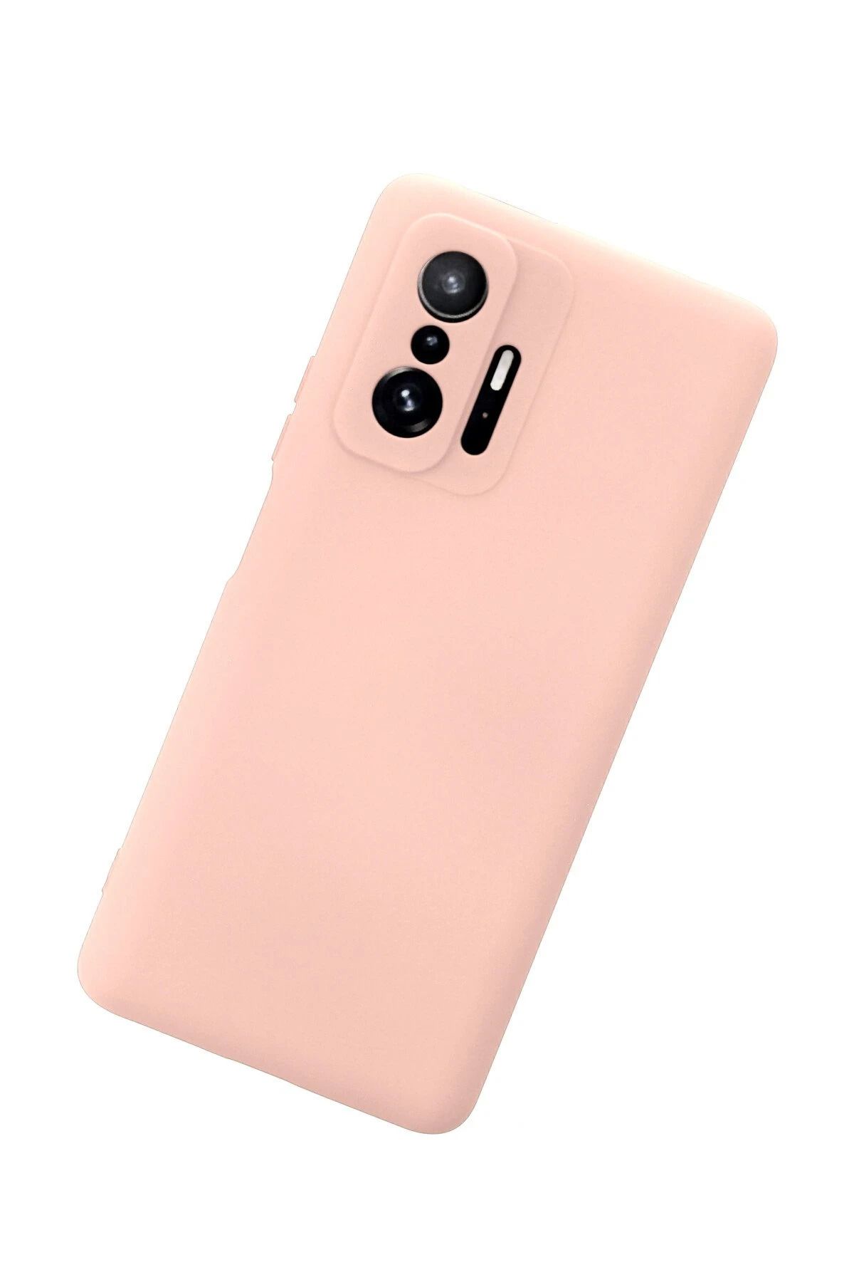 NewFace Xiaomi Mi 11T Pro uyumlu  Kılıf Nano içi Kadife Silikon - Pudra SVLRS