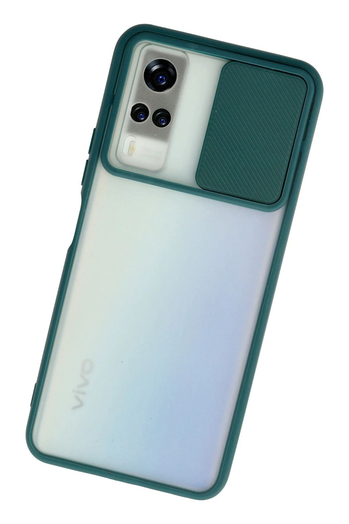 NewFace Vivo Y53S Kılıf Palm Buzlu Kamera Sürgülü Silikon - Yeşil SVLRS
