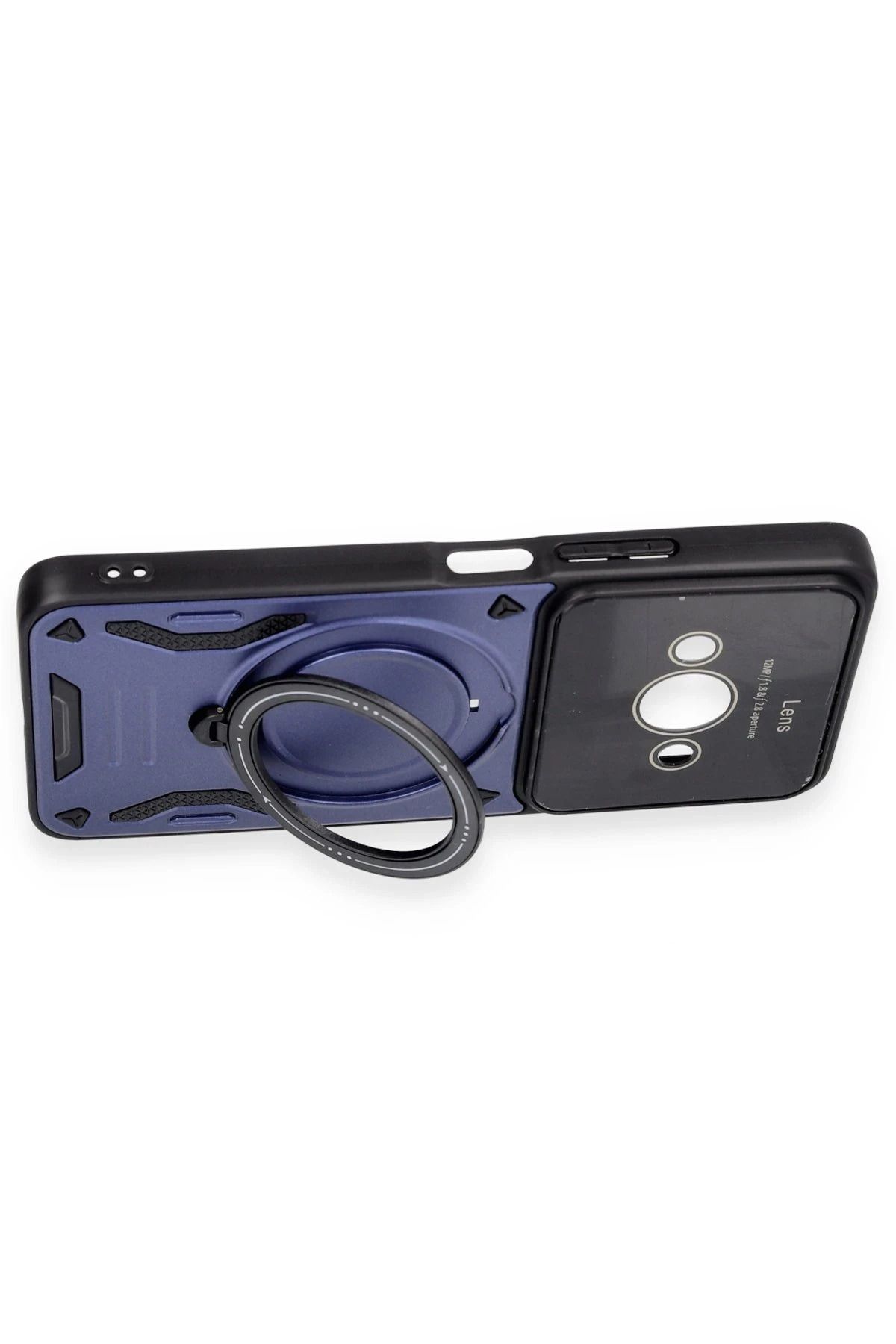 NewFace Xiaomi Poco C61 Kılıf Joy Lens Standlı Kapak - Siyah BSTMY