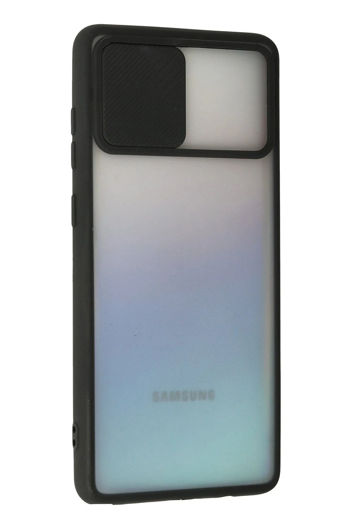 NewFace Samsung Galaxy A81 / Note 10 Lite Kılıf Palm Buzlu Kamera Sürgülü Silikon - Siyah FLKRY