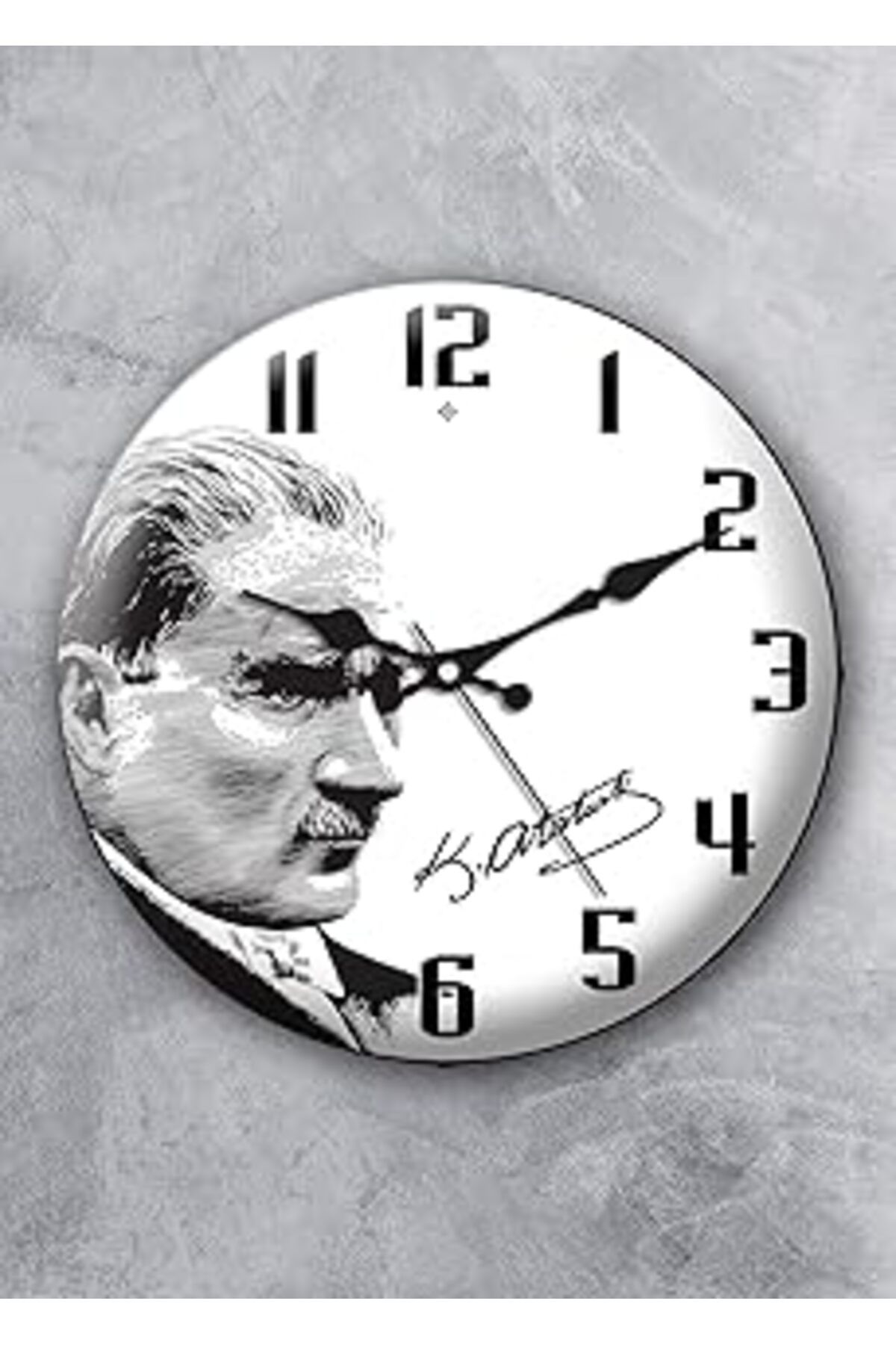 Pazarcan Emores Atatürk Duvar Saati Akar Saniye Sessiz Mekanizma 36 Cm