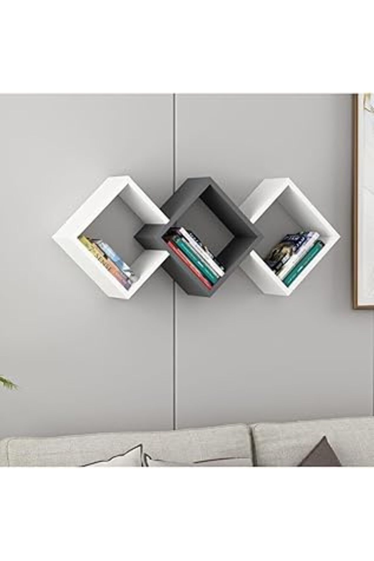 NETWORK ART Inarch Dizayn Galaxy Duvar Rafı Beyaz/Antrasit