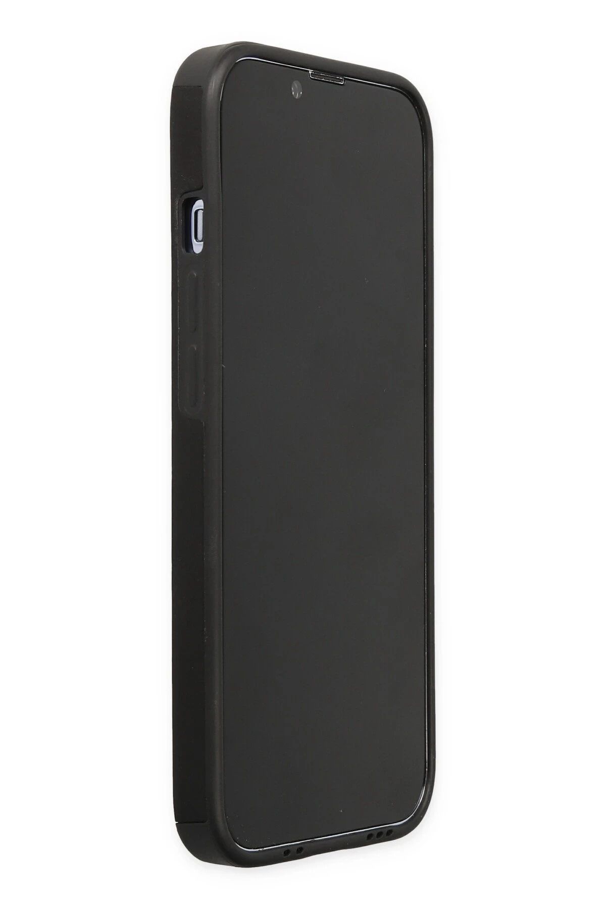 NewFace iPhone 13 Pro Kılıf Mega Standlı Silikon - Siyah BSTMY