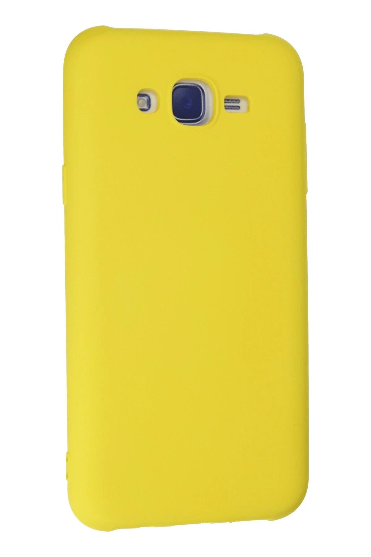 NewFace Galaxy J7 Uyumlu Kılıf Nano içi Kadife Silikon - Sarı BSTMY