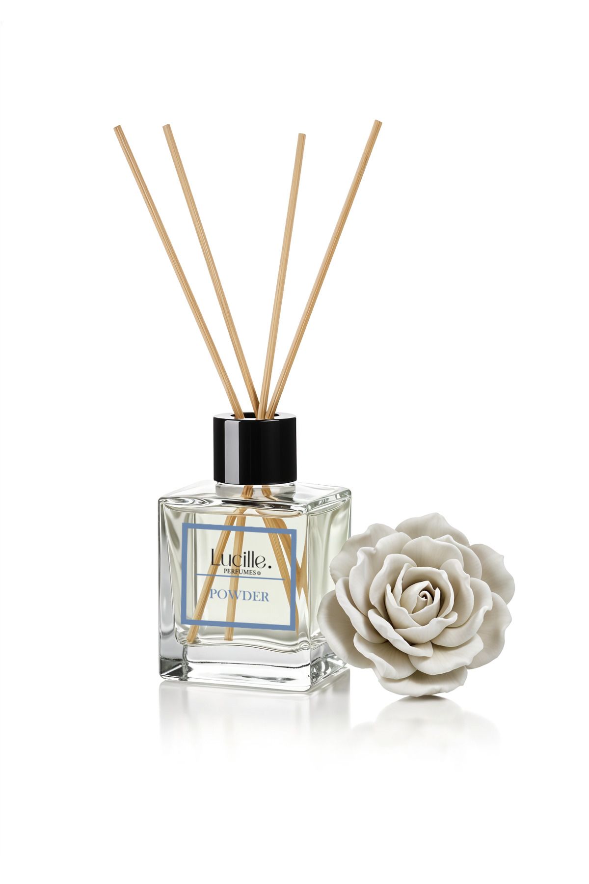 Lucille Esanslı Kalıcı Kokulu Powder Aromalı Bambu Çubuklu Oda Kokusu - 200 Ml Özel Kutusunda