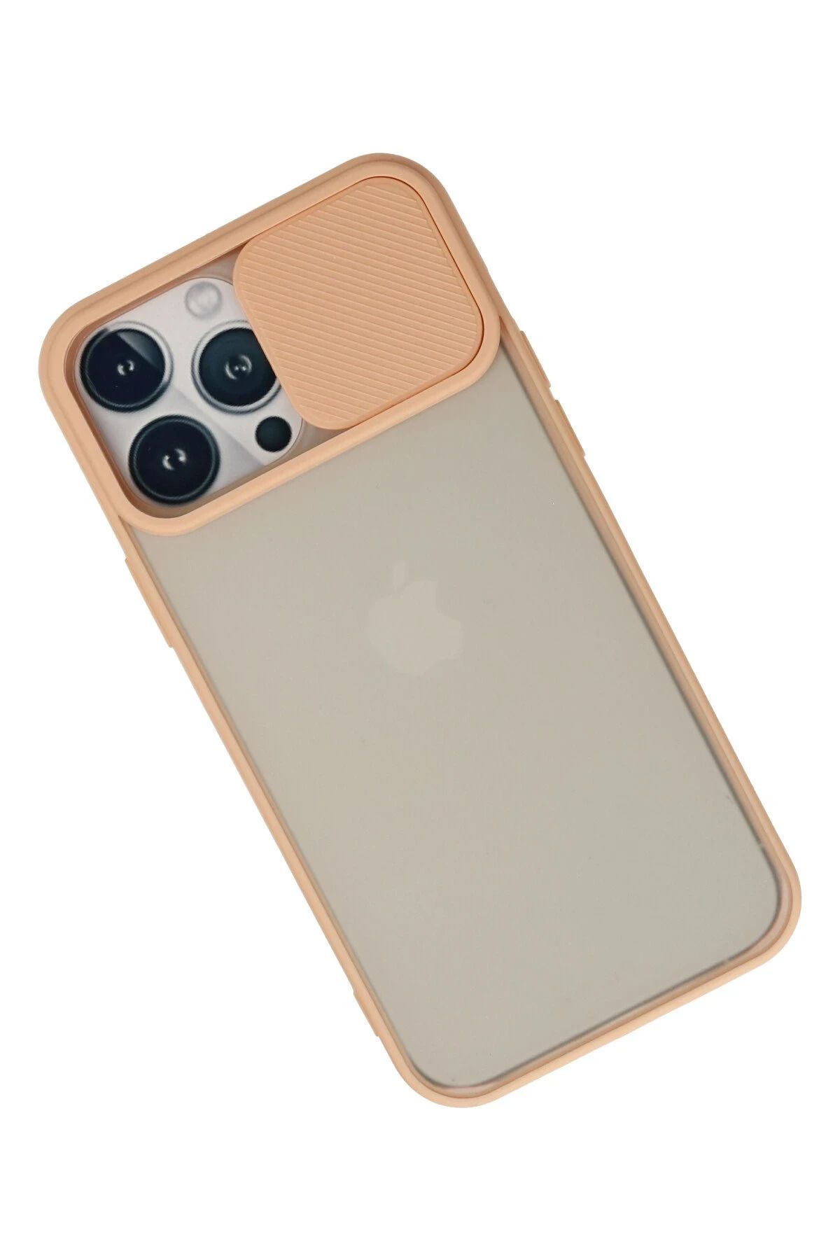 NewFace iPhone 13 Pro Max Kılıf Palm Buzlu Kamera Sürgülü Silikon - Pembe SVLRS