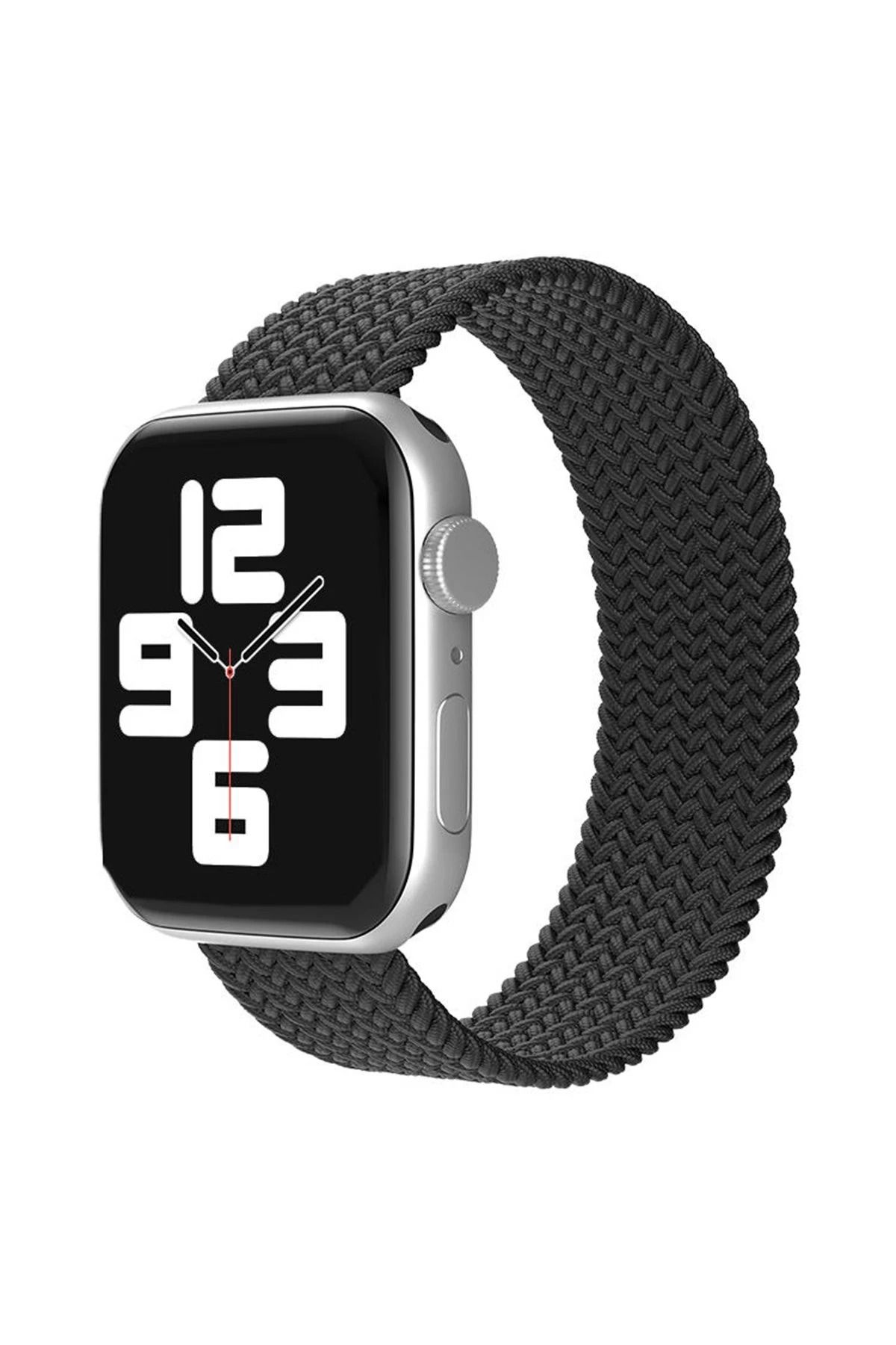 NewFace Apple Watch 38mm Ayarlı Solo Silikon Kordon - Siyah BSTMY