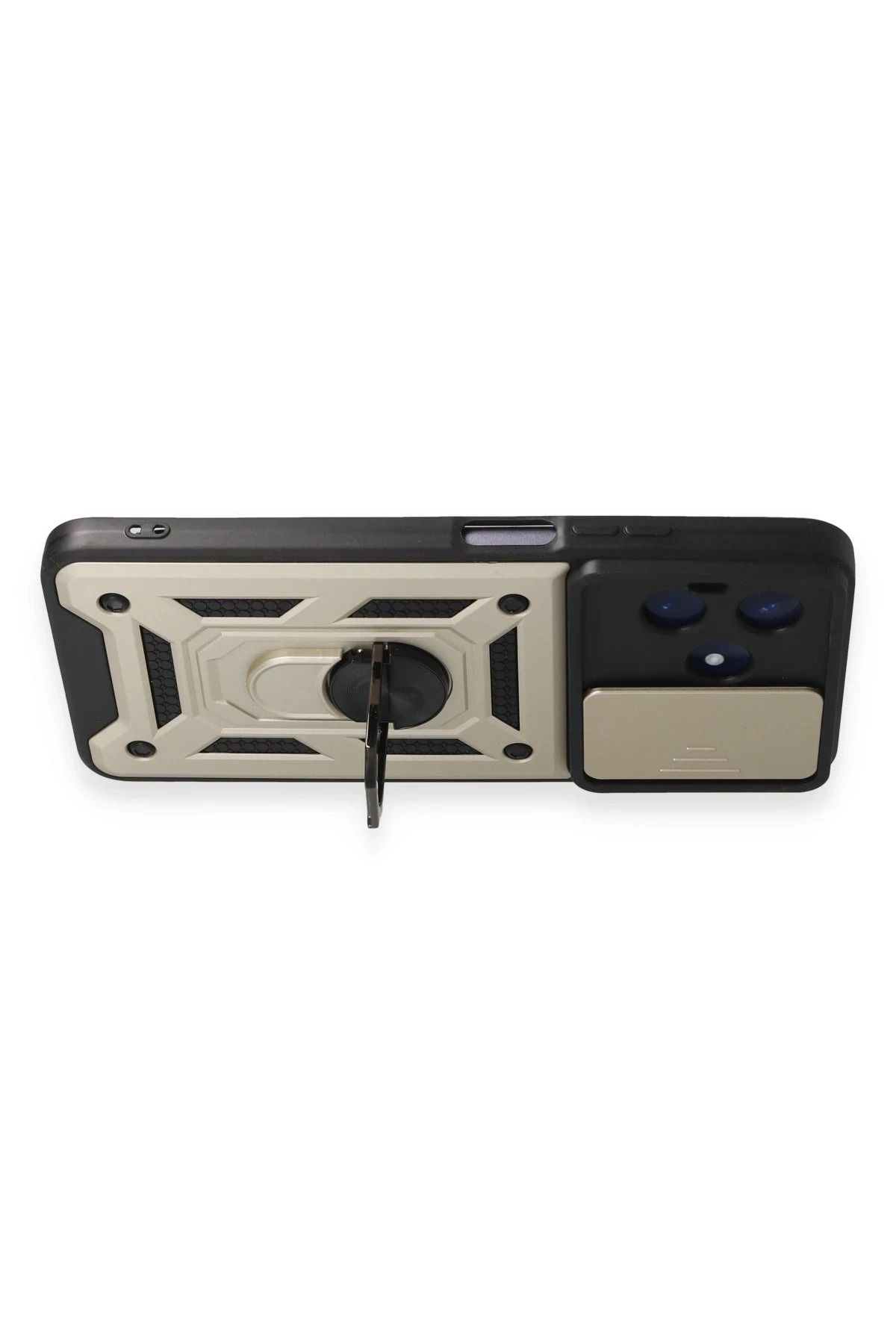 NewFace Realme C53 Kılıf Pars Lens Yüzüklü Silikon - Gold BSTMY