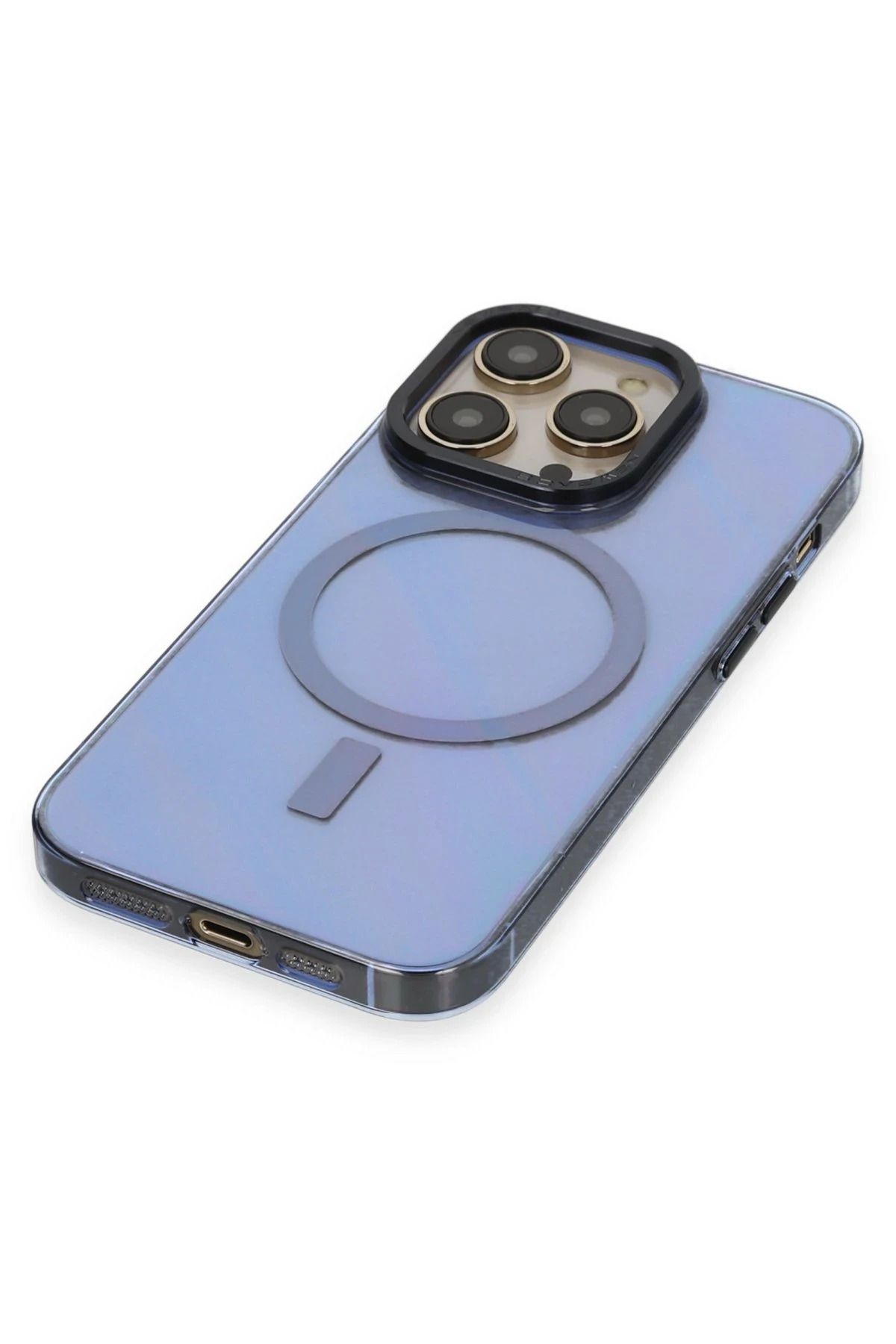 NewFace iPhone 14 Pro Max Kılıf Anka PC Magneticsafe Sert Metal Kapak - Sierra Blue BSTMY
