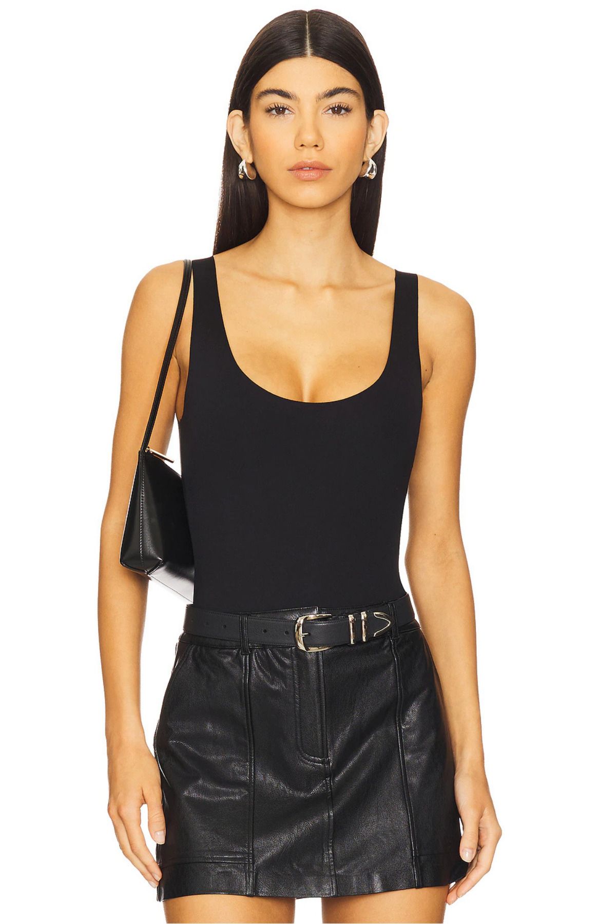 zaccana z Kadın U Yaka Çift Kat Sıfır Kollu Bodysuit
