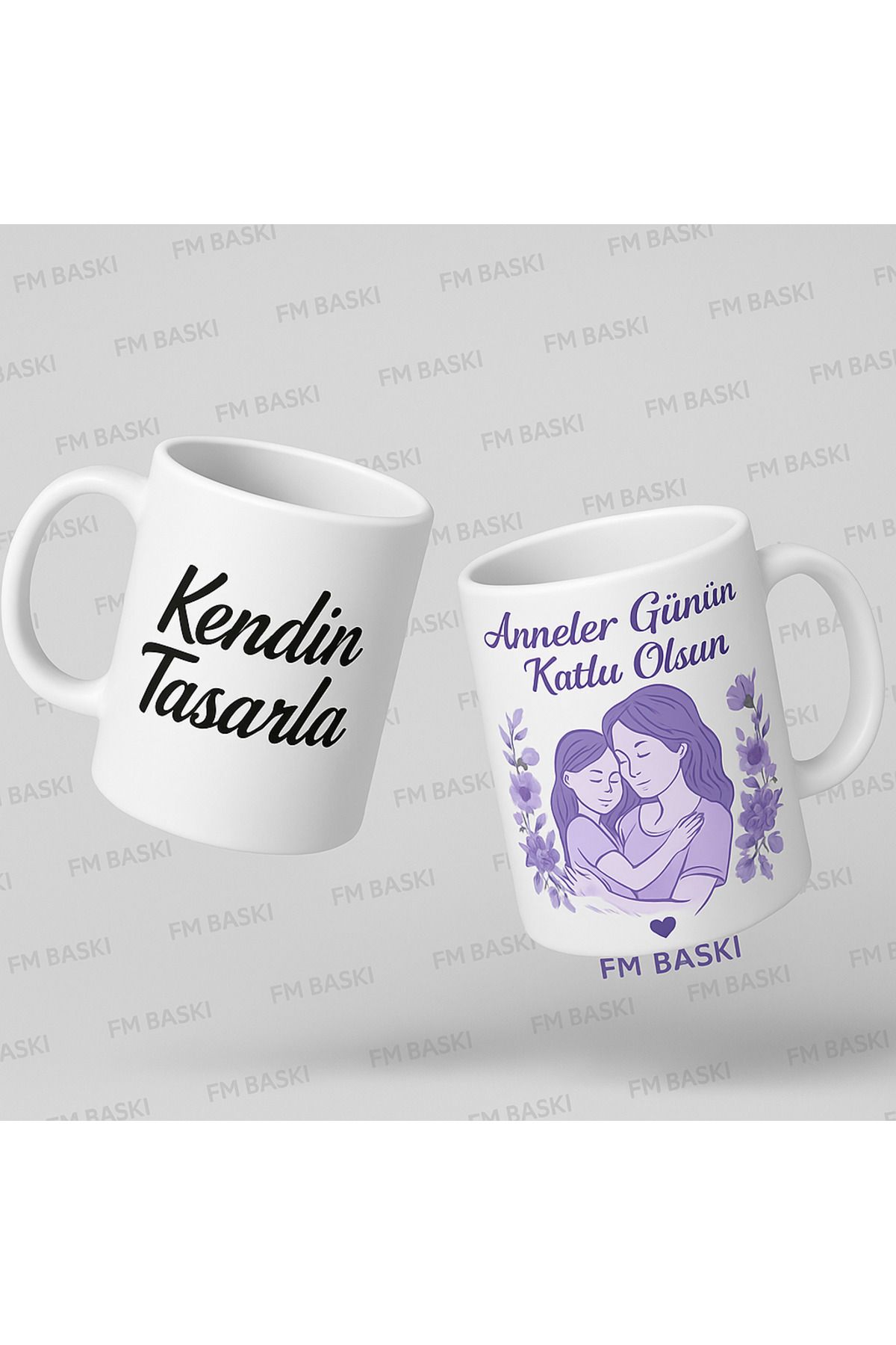 FM BASKI Anneler günü kutlu olsun temalı kişiye özel kupa bardak