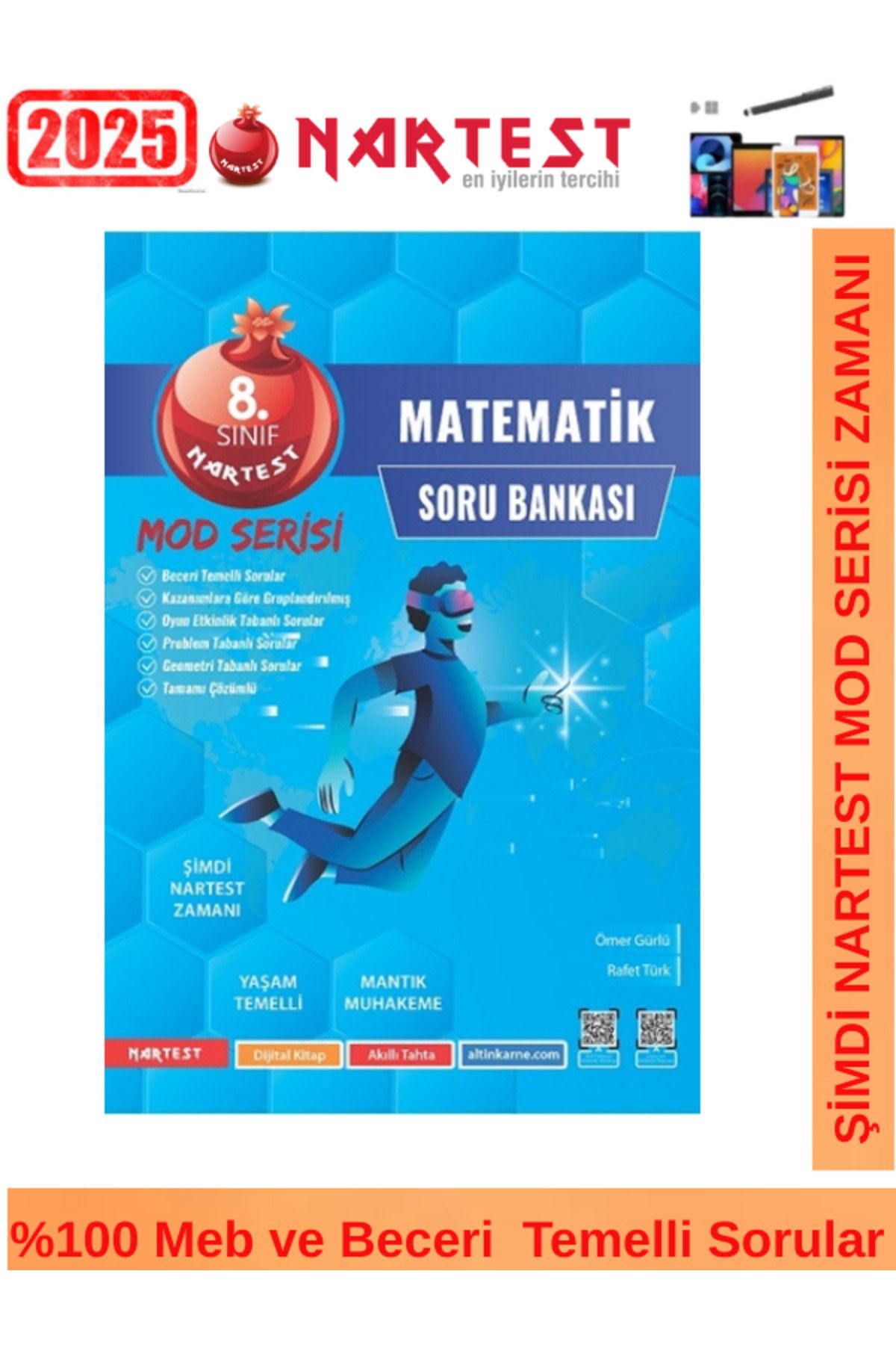 Fenomen Yayıncılık Nartest 2025 8.Sınıf Mod Serisi Matematik Video Çözümlü Soru Bankası+Android Kalem