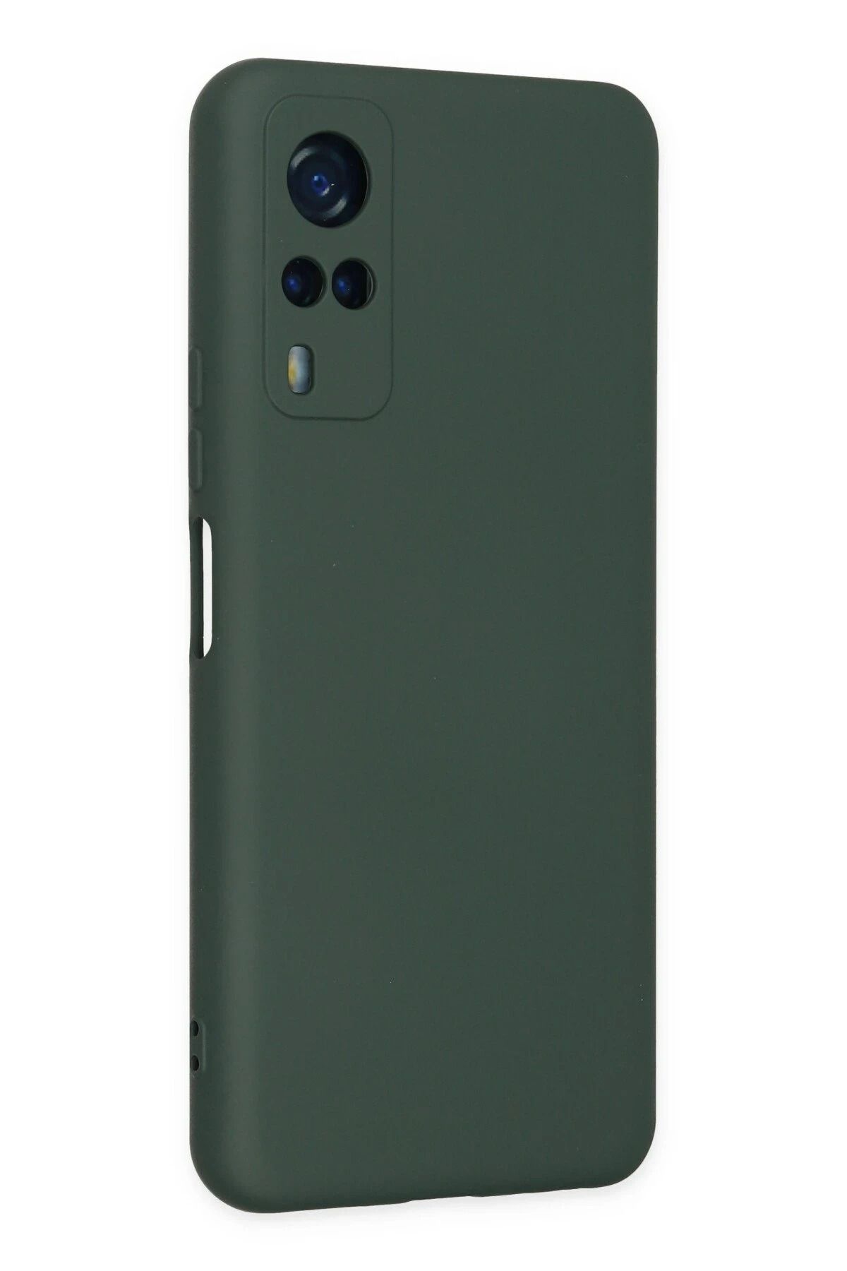 NewFace Vivo Y53S Kılıf Nano içi Kadife Silikon - Koyu Yeşil BSTMY