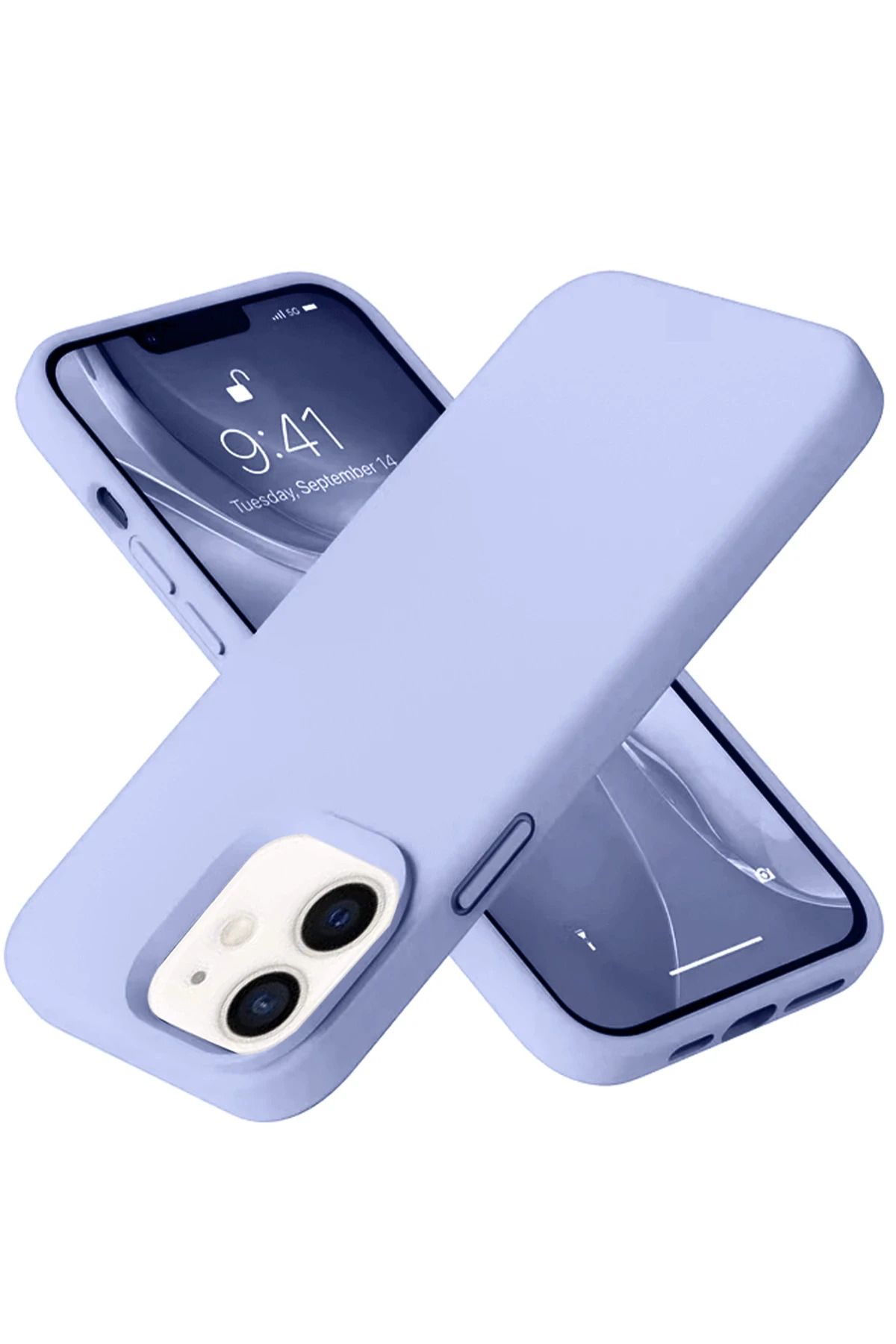 NewFace iPhone 12 Uyumlu  Kılıf Nano içi Kadife Silikon - Lila SVLRS