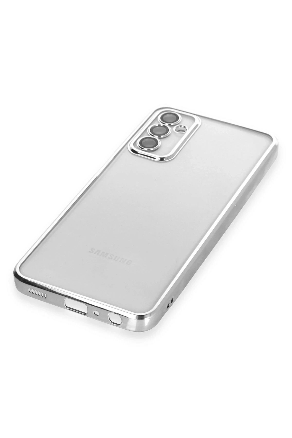 NewFace Samsung Galaxy M23 Kılıf Lensli Silikon - Gümüş SVLRS