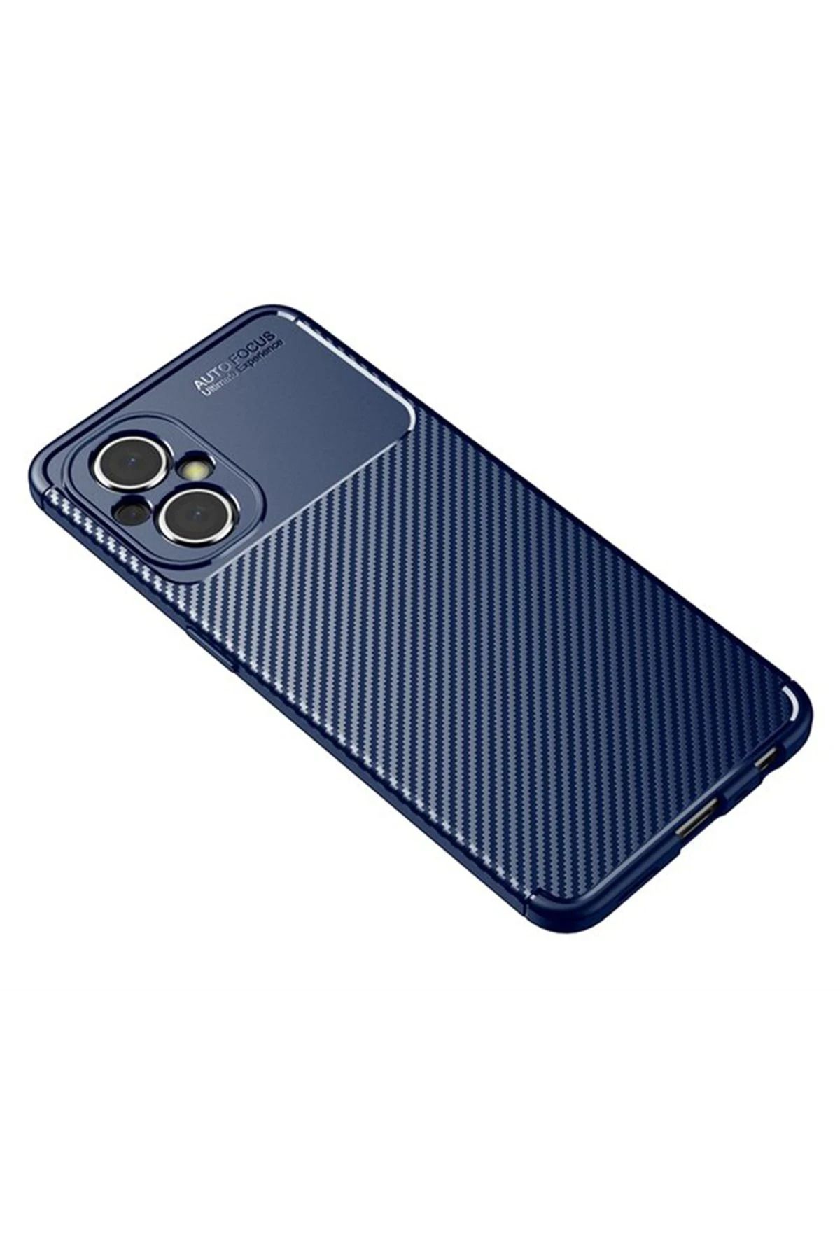 NewFace Xiaomi Poco M5 Kılıf Auto Focus Karbon Kapak - Lacivert DPMAH