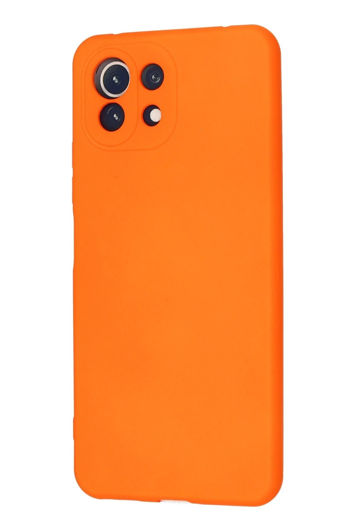 NewFace Xiaomi Mİ 11 Lite Uyumlu Kılıf Nano içi Kadife Silikon - Turuncu BSTMY