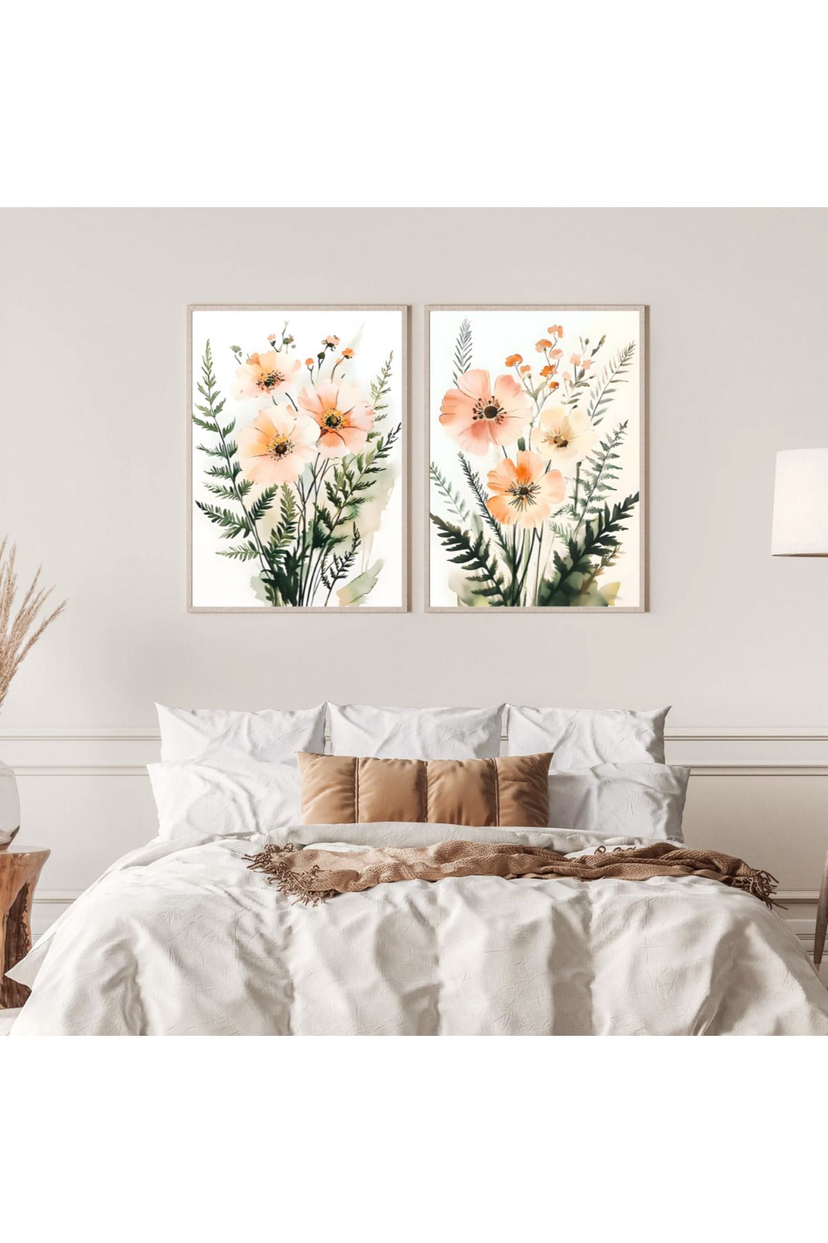 woodhomeworks Ahşap 2'li Çerçeveli Soyut Dekoratif Tablo