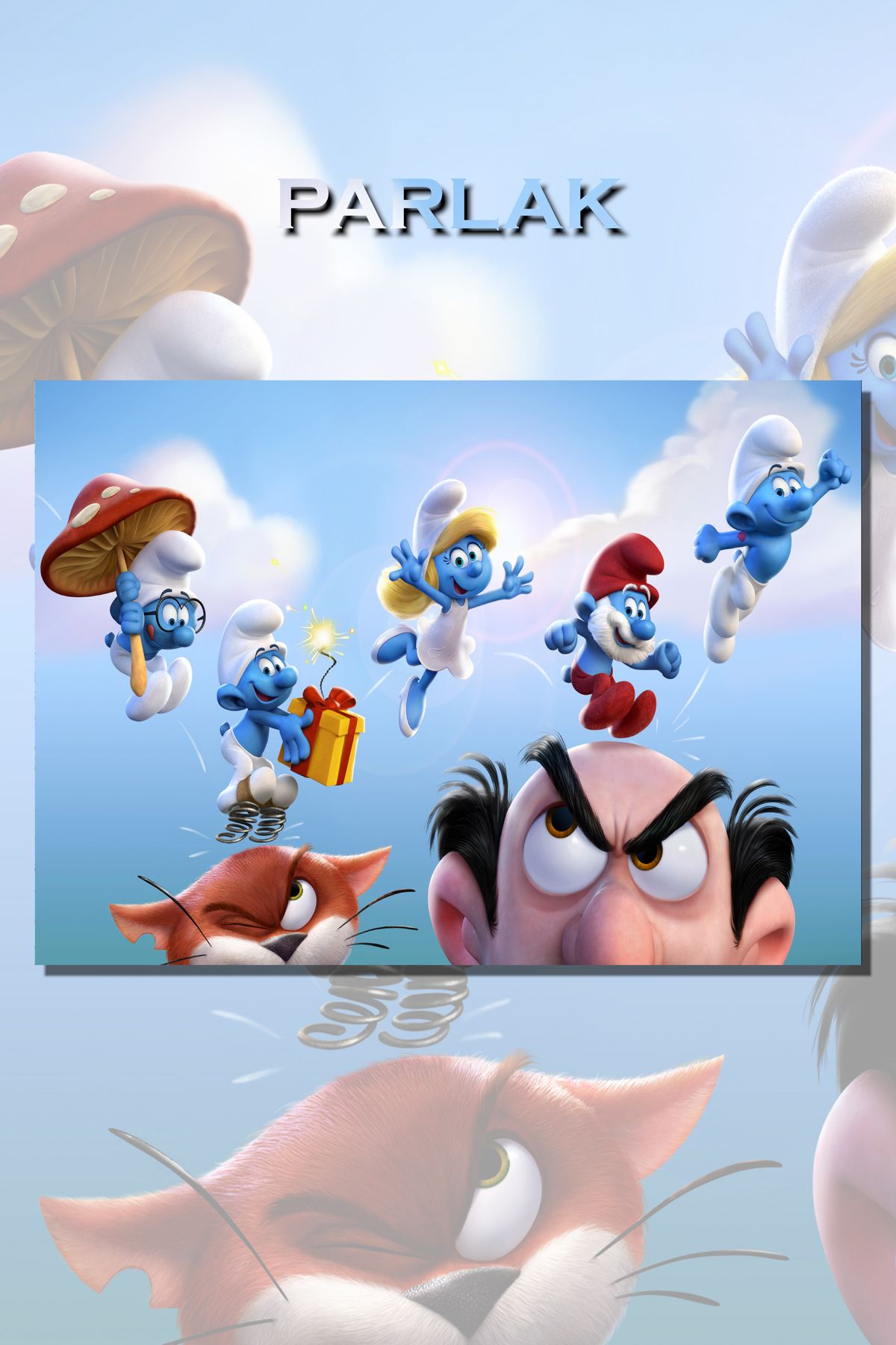 CALLWOOD Şirinler Çerçevesiz Animasyon Tablo,Poster - Duvar Kağıdı Yüksek Kaliteli Baskı