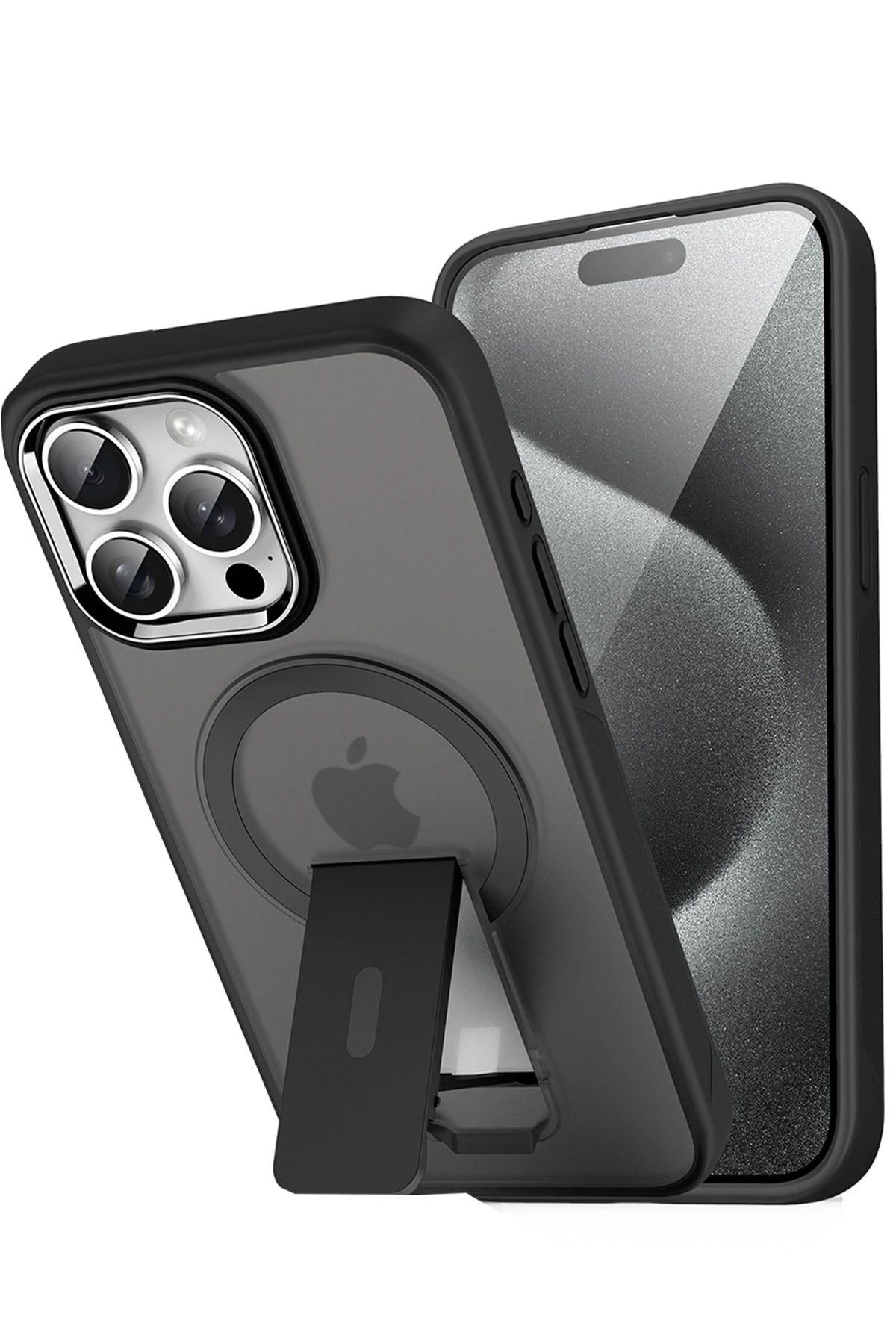 NewFace iPhone 16 Pro Tork Magsafe Standlı Kapak - Siyah SVLRS