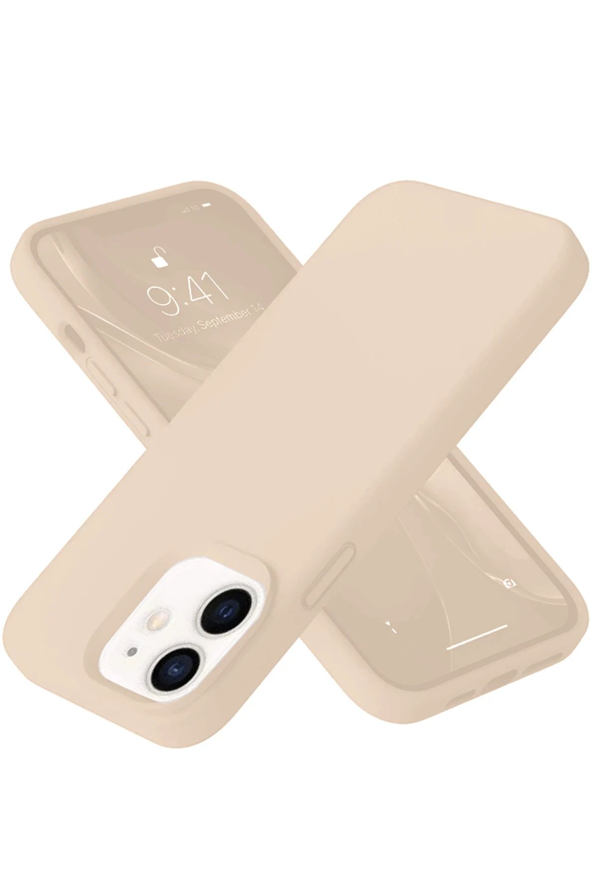 NewFace iPhone 12  Uyumlu Kılıf Nano içi Kadife Silikon - Pudra BSTMY