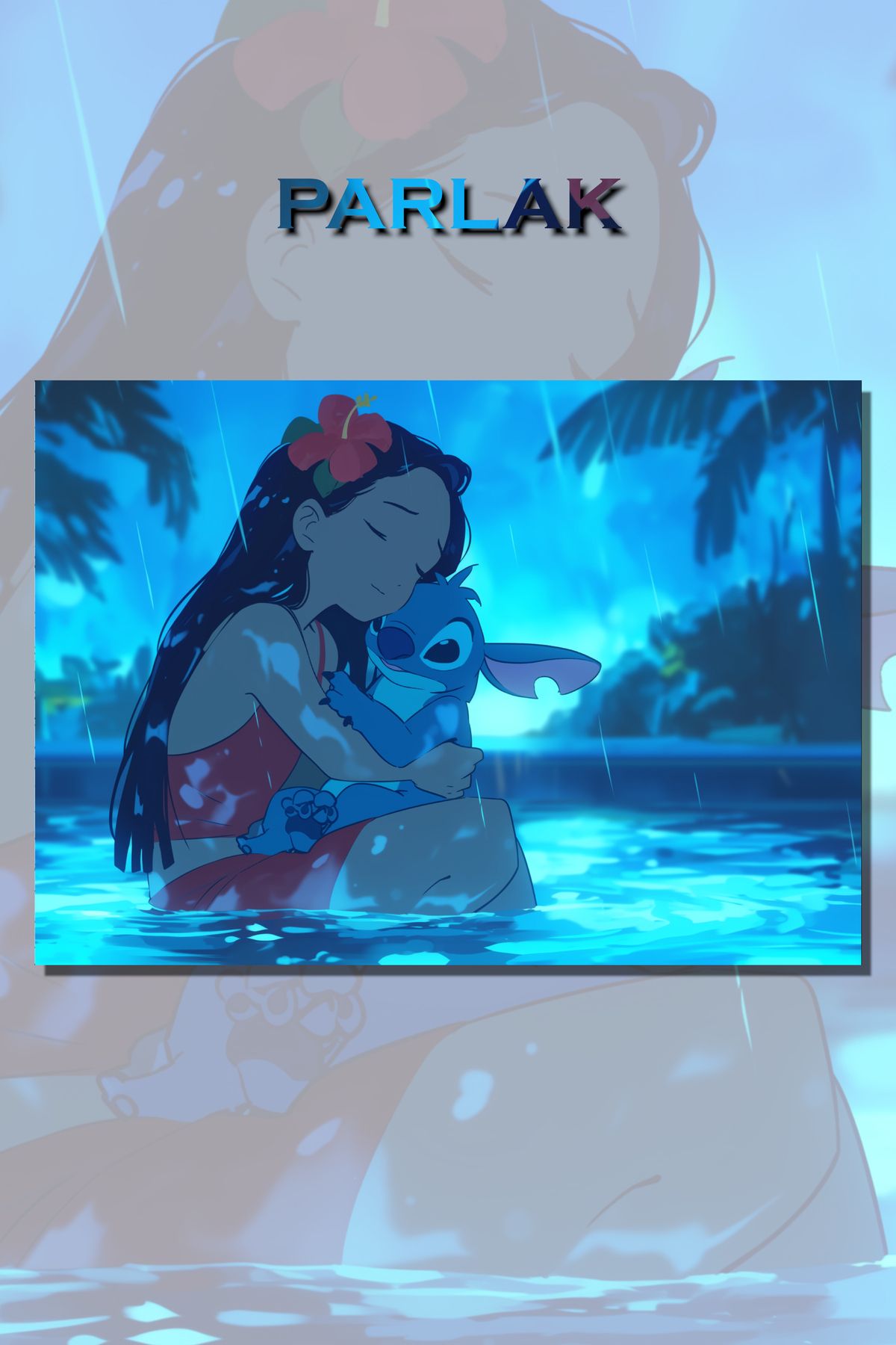 CALLWOOD Lilo ve Stiç, Stitch Çerçevesiz Film Tablo,Poster - Duvar Kağıdı Yüksek Kaliteli Baskı