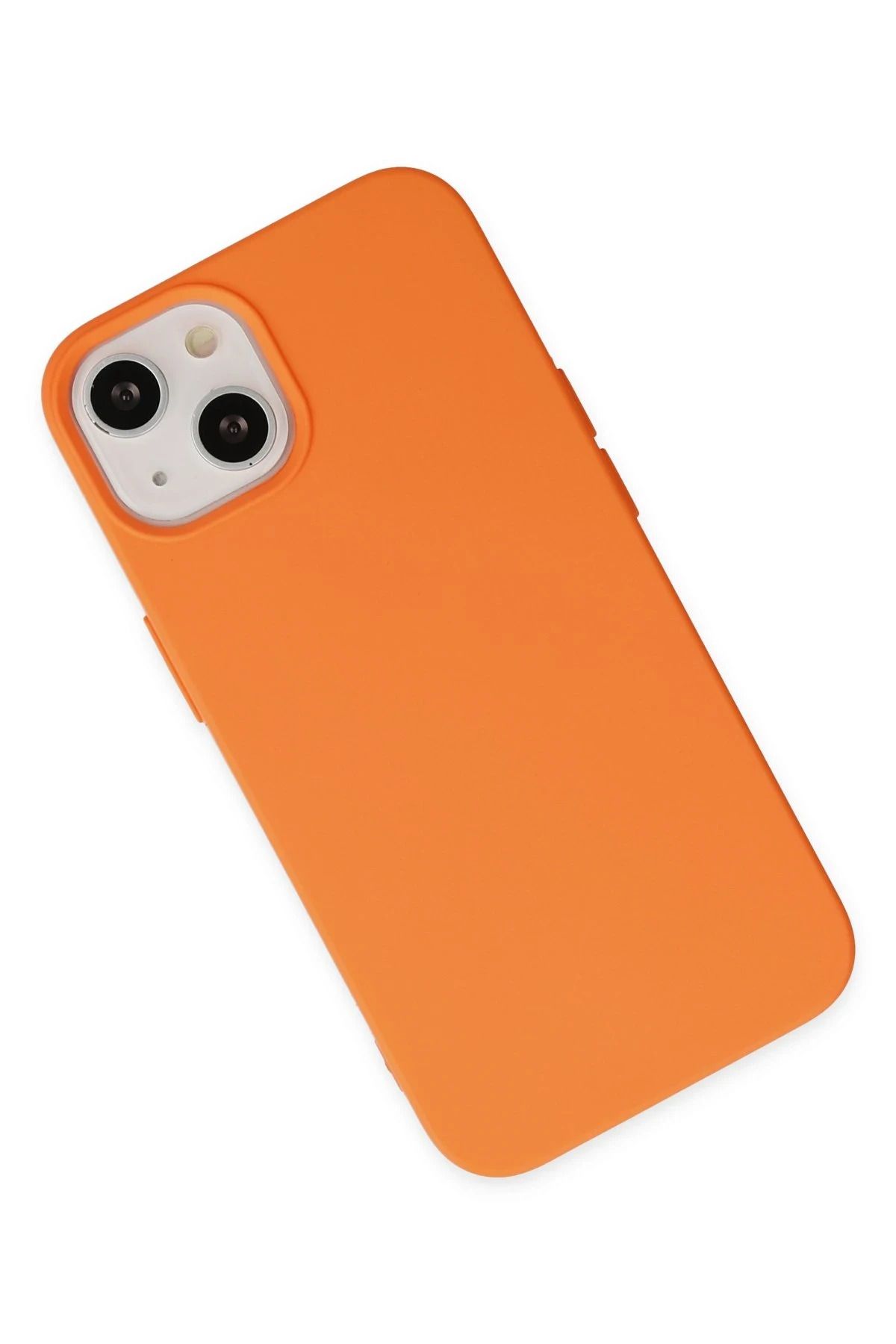 NewFace iPhone 14 Plus Kılıf Nano içi Kadife Silikon uyumlu - Turuncu BSTMY