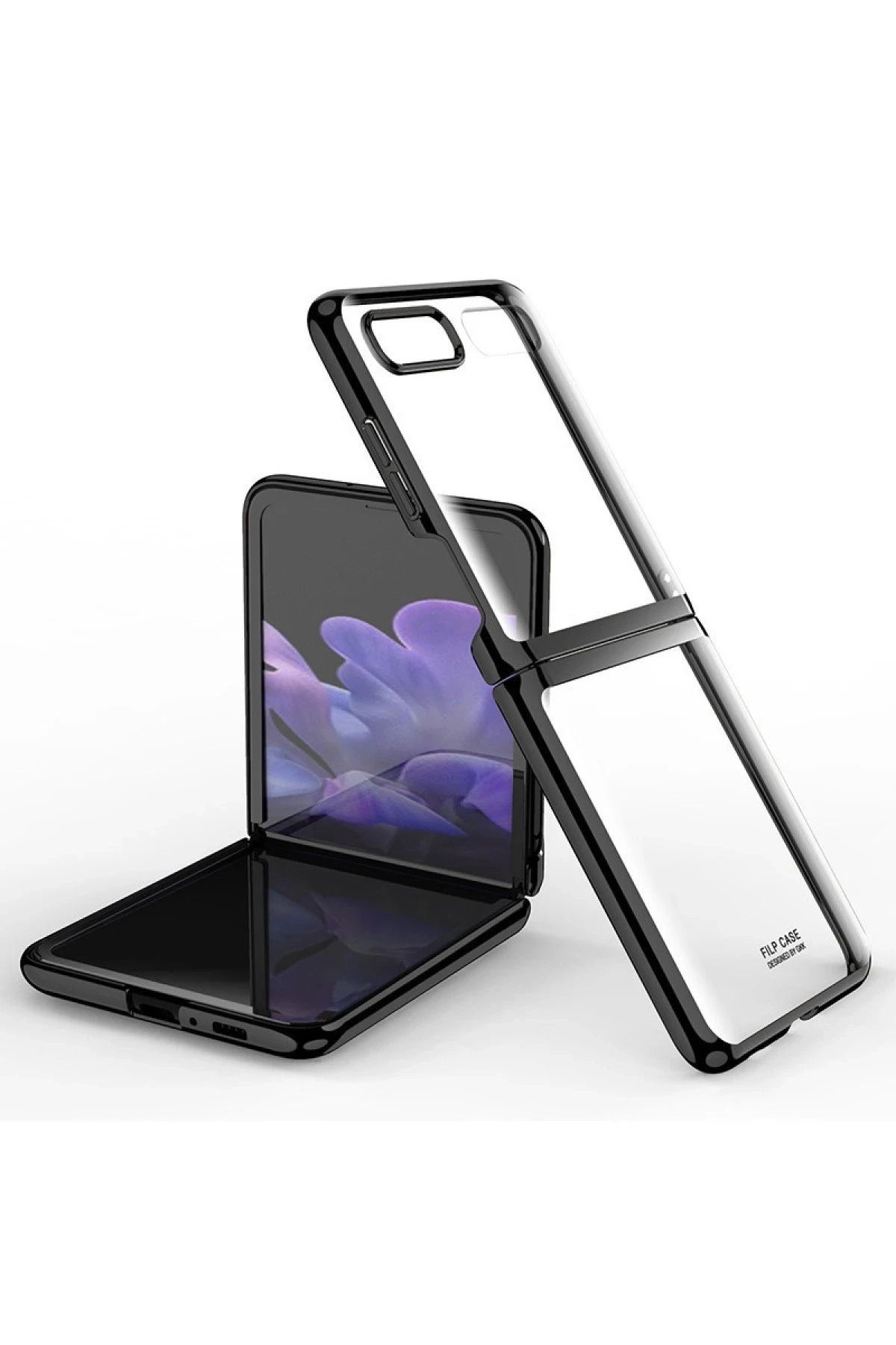 NewFace Samsung Galaxy Z Flip 3 Kılıf Fold Element Kapak - Siyah WLZOR