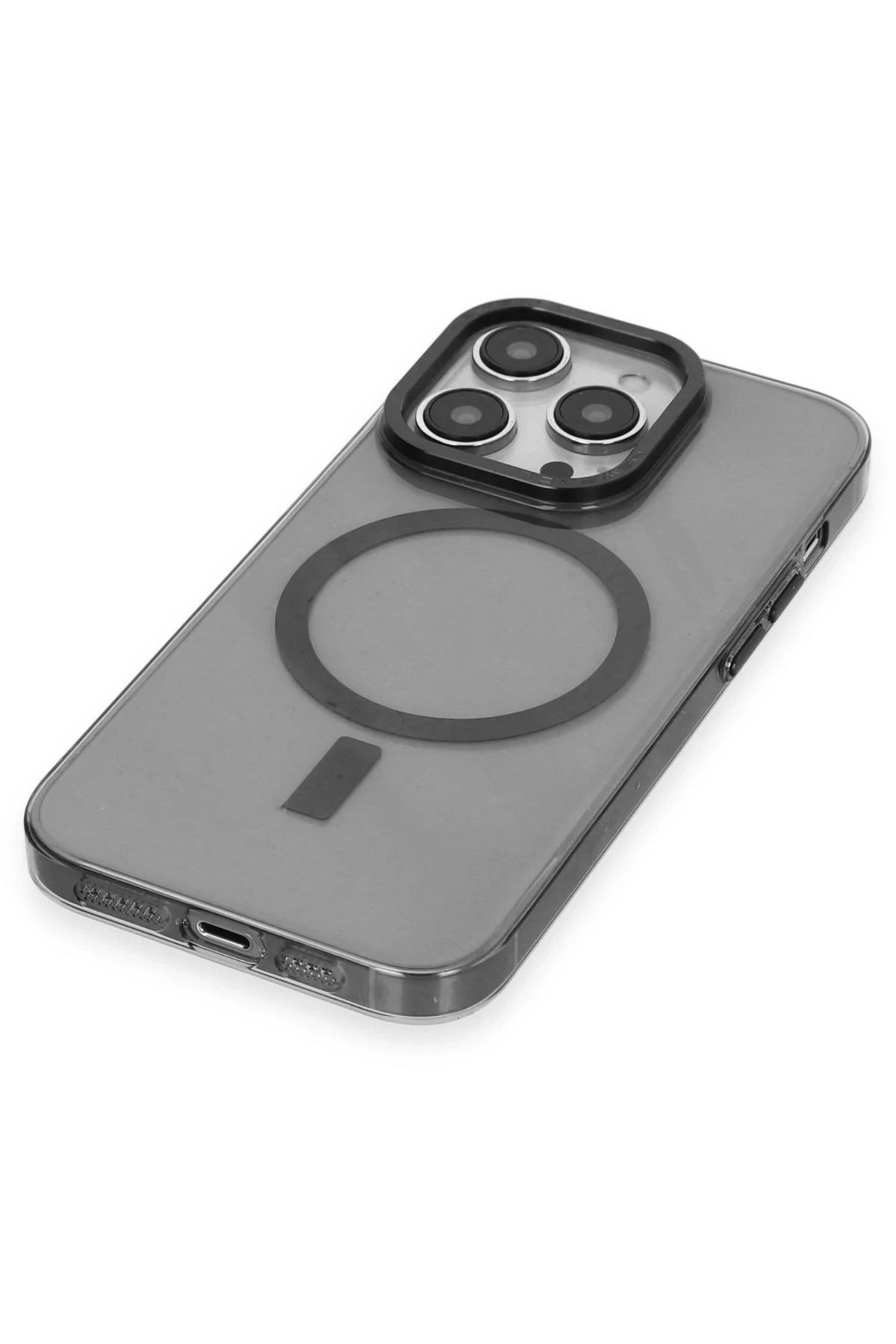 NewFace iPhone 14 Pro Max Kılıf Anka PC Magneticsafe Sert Metal Kapak - Siyah BSTMY
