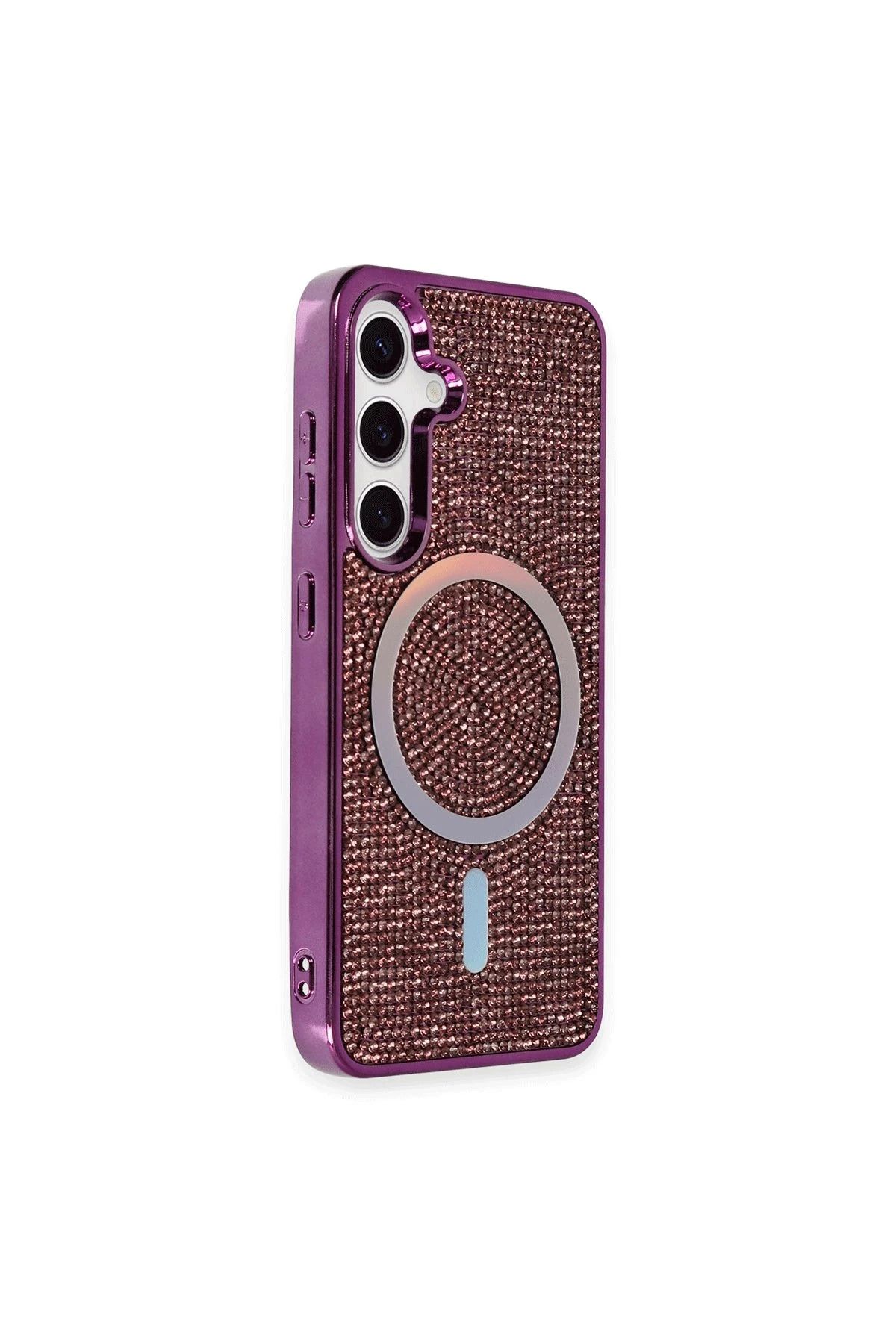 NewFace Samsung Galaxy S24 Kılıf Diamond Magsafe Kapak - Derin Mor BSTMY