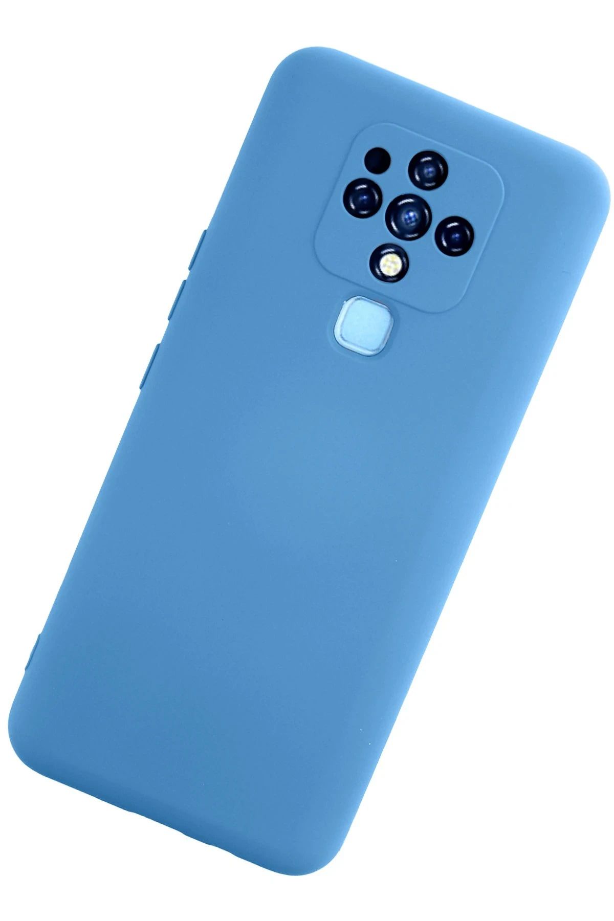 NewFace Tecno Camon 16 uyumlıu  Kılıf Nano içi Kadife Silikon - Mavi BSTMY