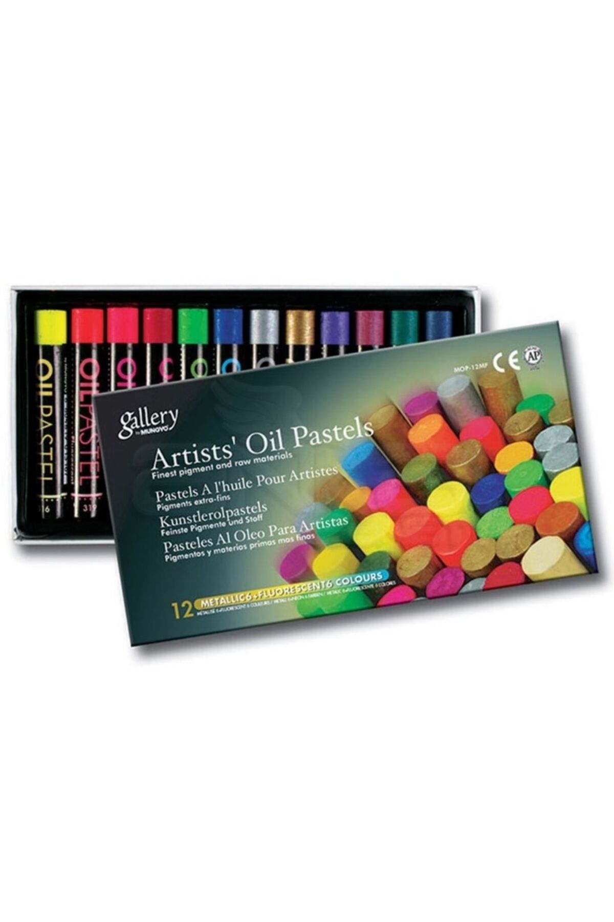 Art Tone Gallery Mungyo Sanatsal Yağlı Pastel Boya Metalik ve Neon Seti 12 Renk