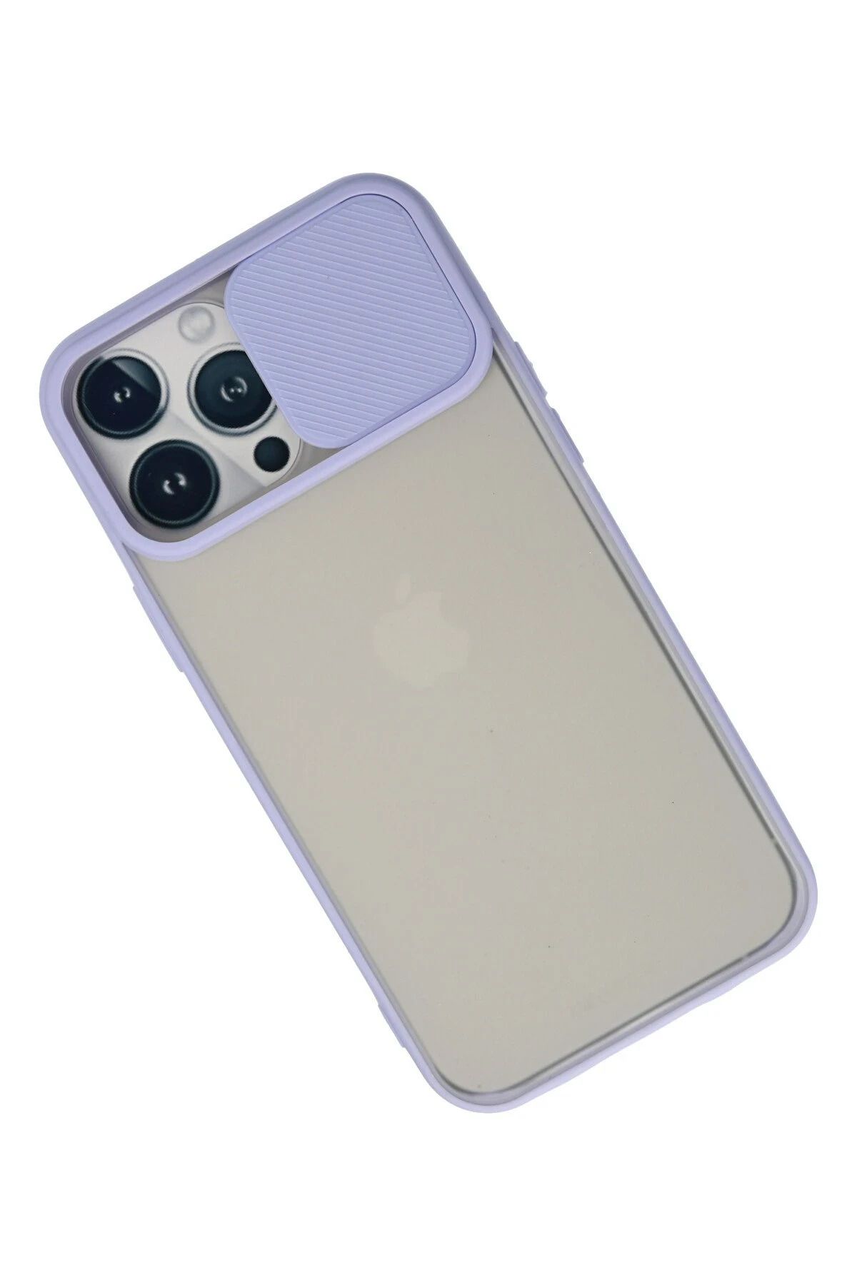 NewFace iPhone 13 Pro Max Kılıf Palm Buzlu Kamera Sürgülü Silikon - Lila WLZOR