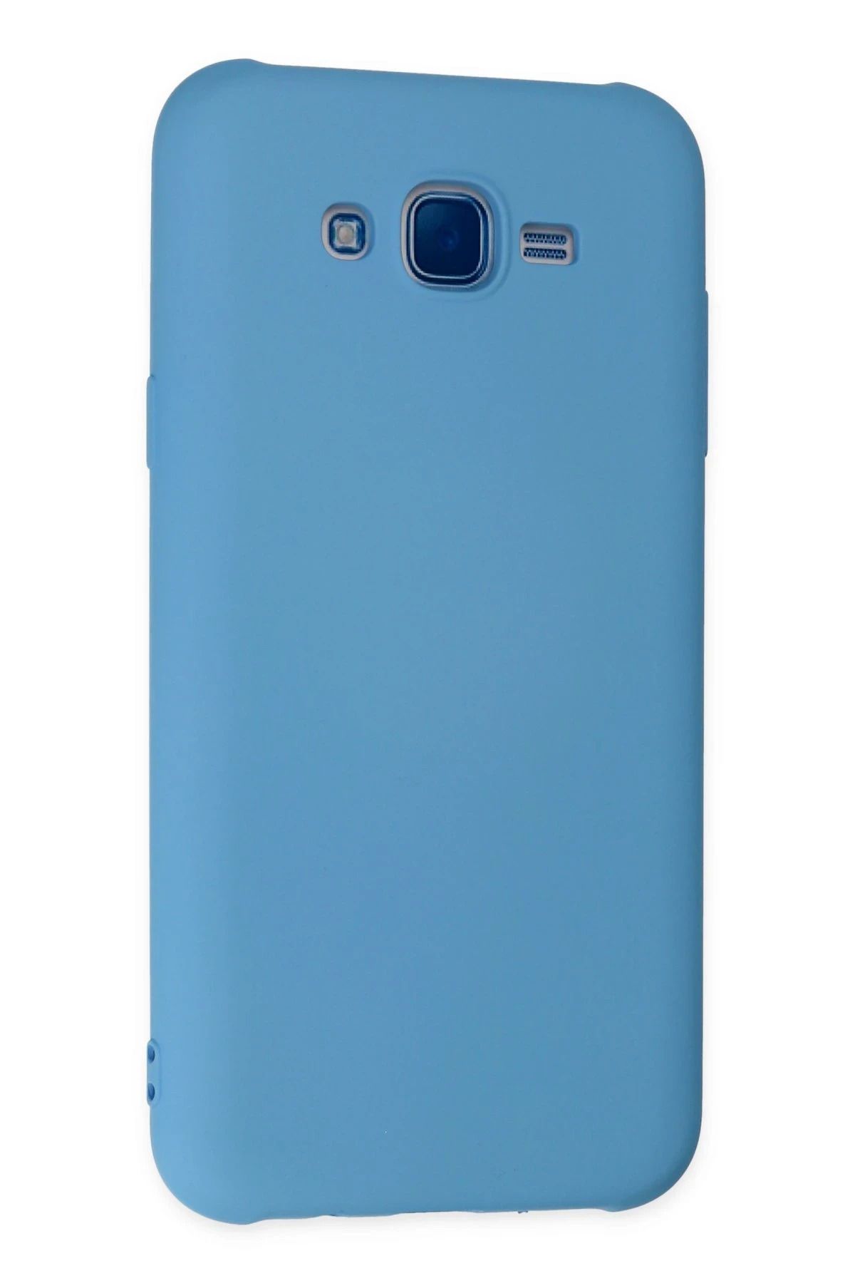 NewFace Galaxy J7 uyumlu Kılıf Nano içi Kadife Silikon - Mavi GLSTD