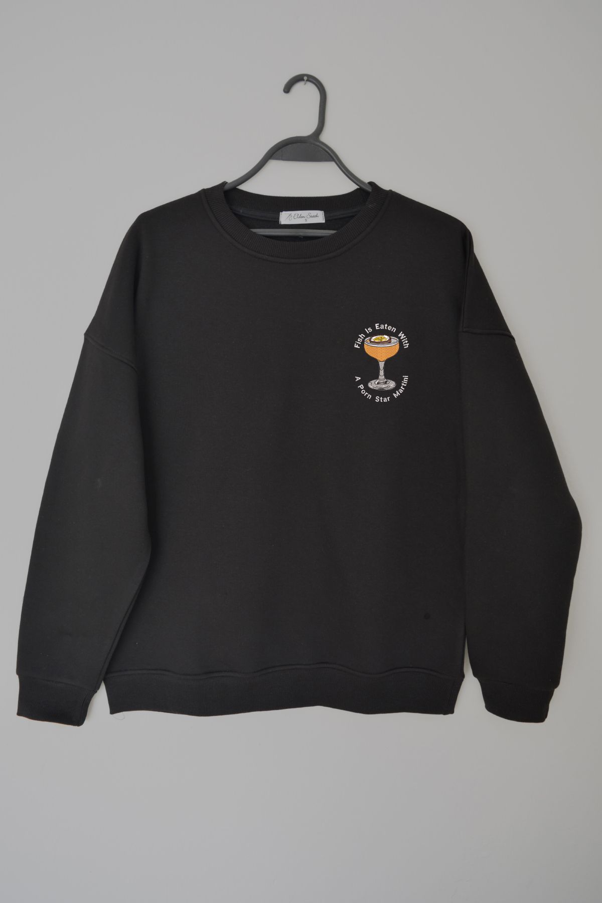 EldenStitch P. Star Martini Nakış İşlemeli Unisex Oversize Sweatshirt