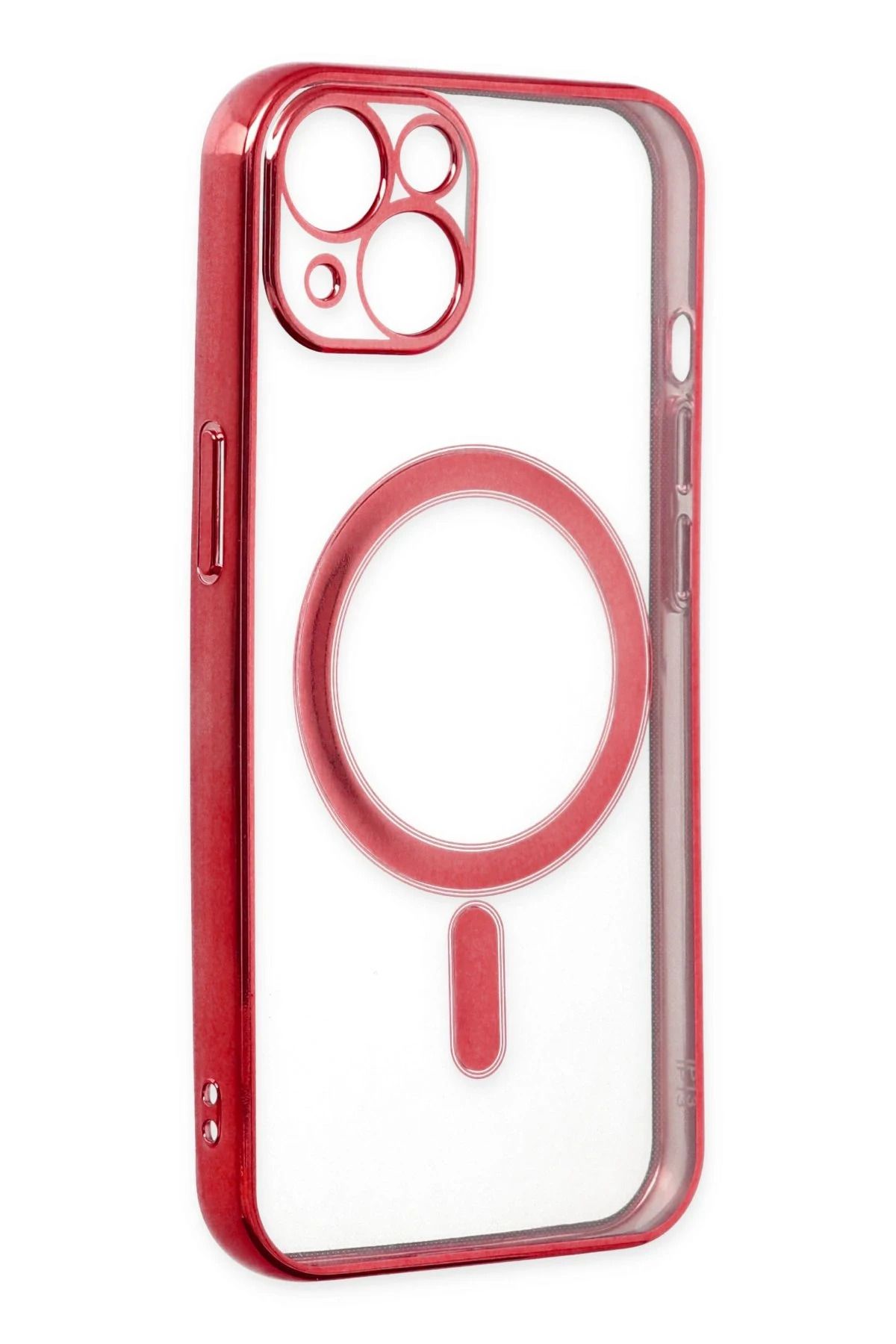 NewFace iPhone 14 Plus Kılıf Magneticsafe Lazer Silikon - Kırmızı BSTMY