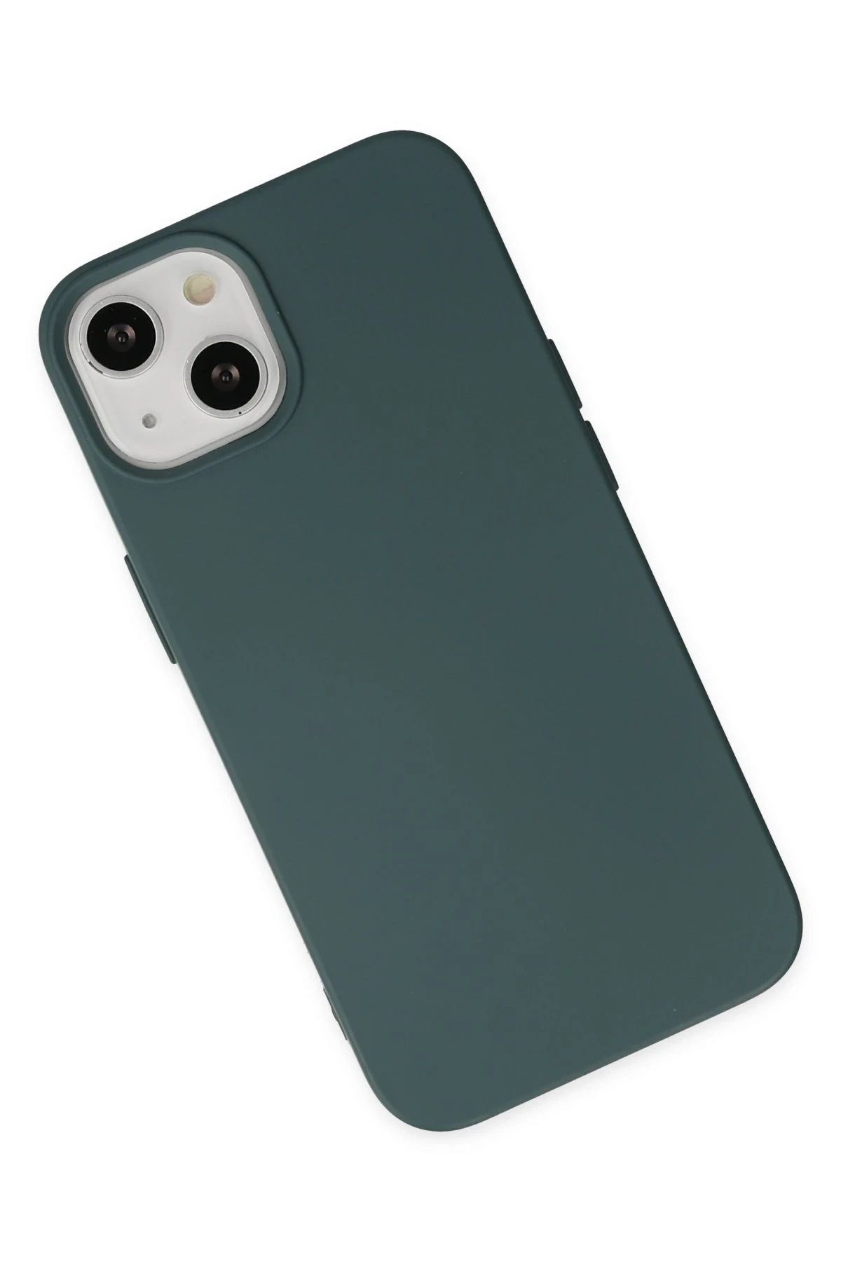 NewFace iPhone 14 Plus Kılıf Nano içi Kadife Silikon - Koyu Yeşil BSTMY