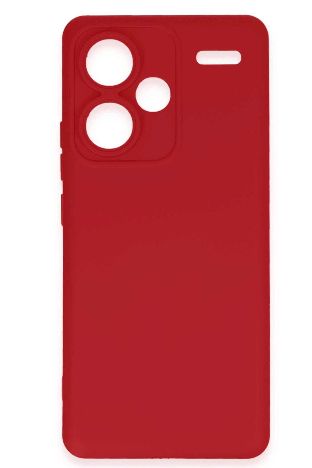 NewFace Redmi Note 13 Pro Plus Uyumlu  Kılıf Nano içi Kadife Silikon - Kırmızı