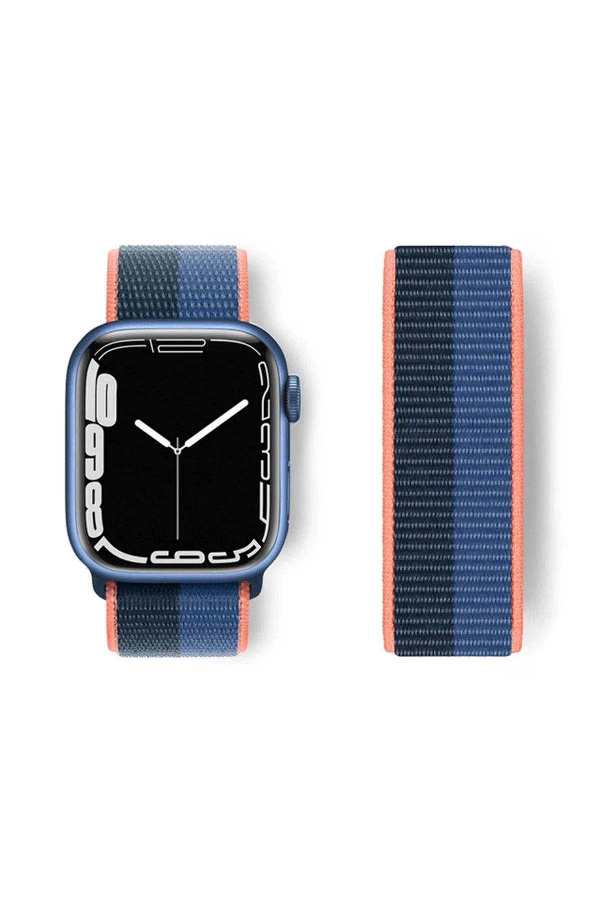NewFace Apple Watch 38mm Hasırlı Cırtcırtlı Kordon - Siyah BSTMY