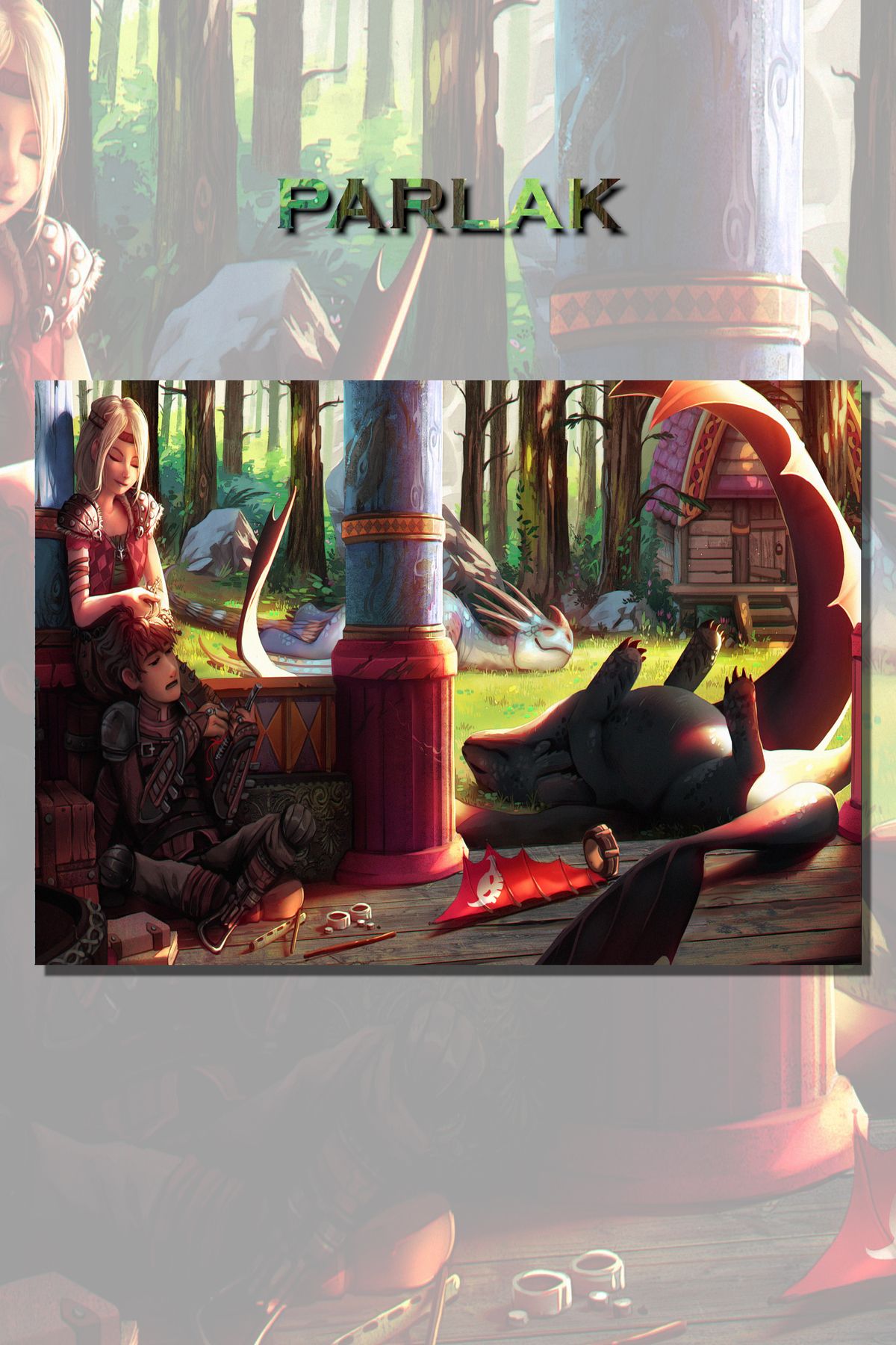CALLWOOD Ejderhanı Nasıl Eğitirsin Çerçevesiz Animasyon Tablo,Poster - Duvar Kağıdı Yüksek Kaliteli Baskı