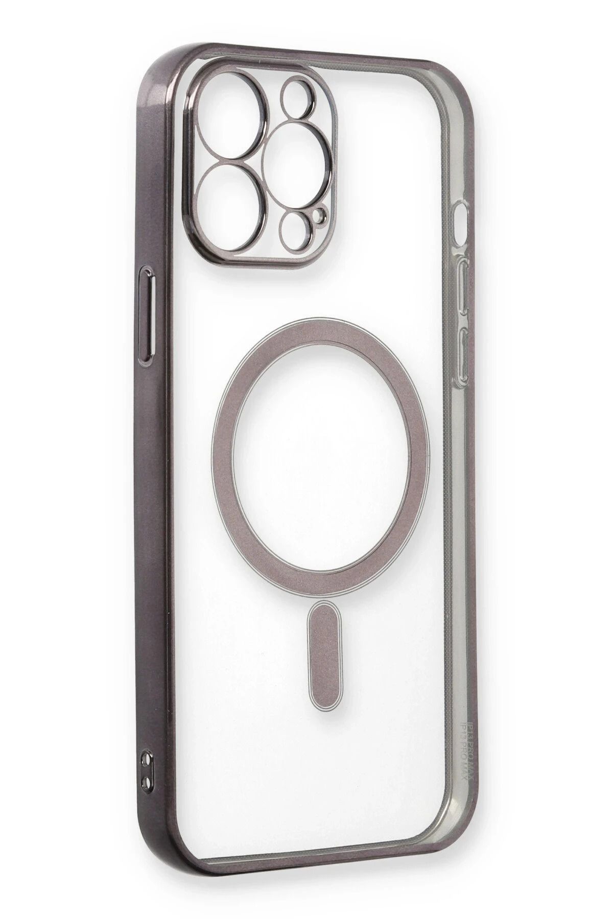 NewFace iPhone 13 Pro Max Kılıf Magneticsafe Lazer Silikon - Siyah DPMAH