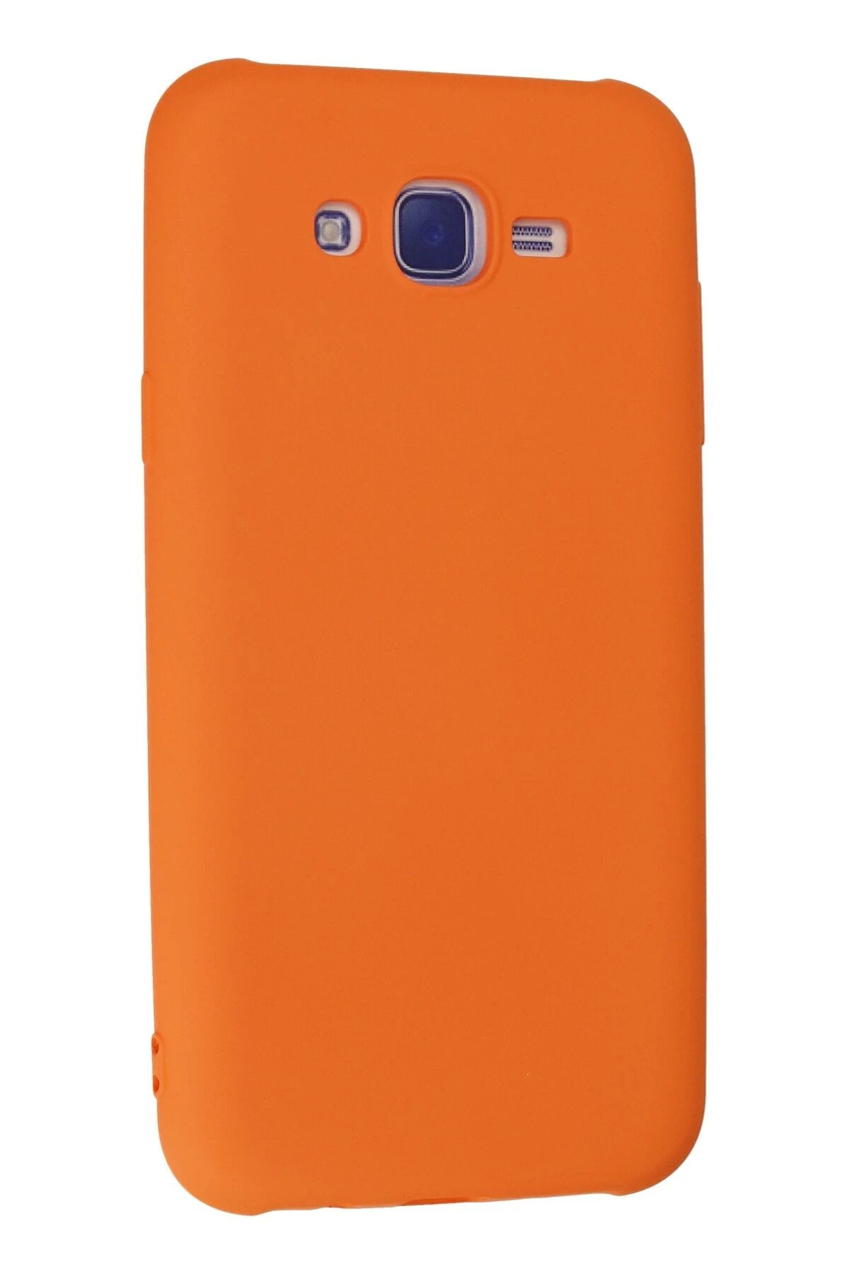 NewFace Galaxy J7 Uyumlu Kılıf Nano içi Kadife Silikon - Turuncu BSTMY