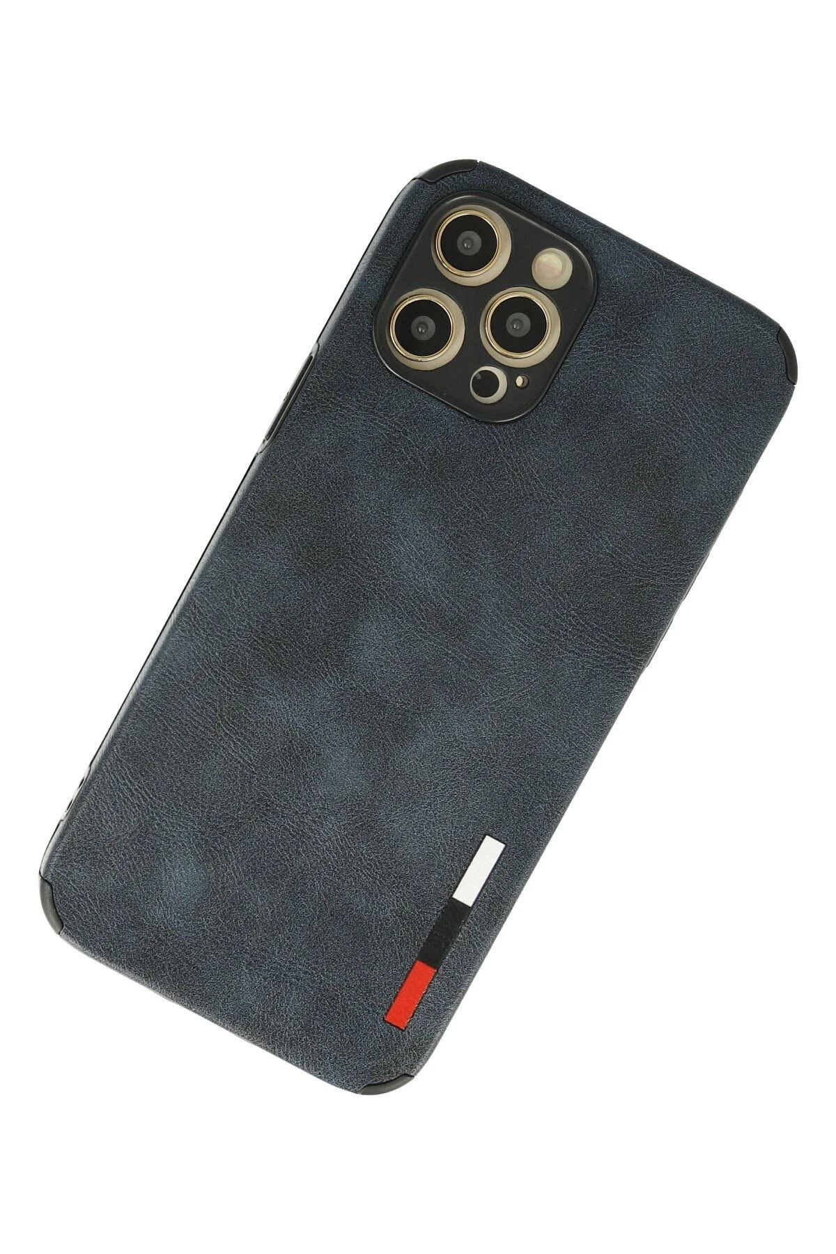 NewFace iPhone 12 Pro Max Kılıf Loop Deri Silikon - Lacivert FLKRY
