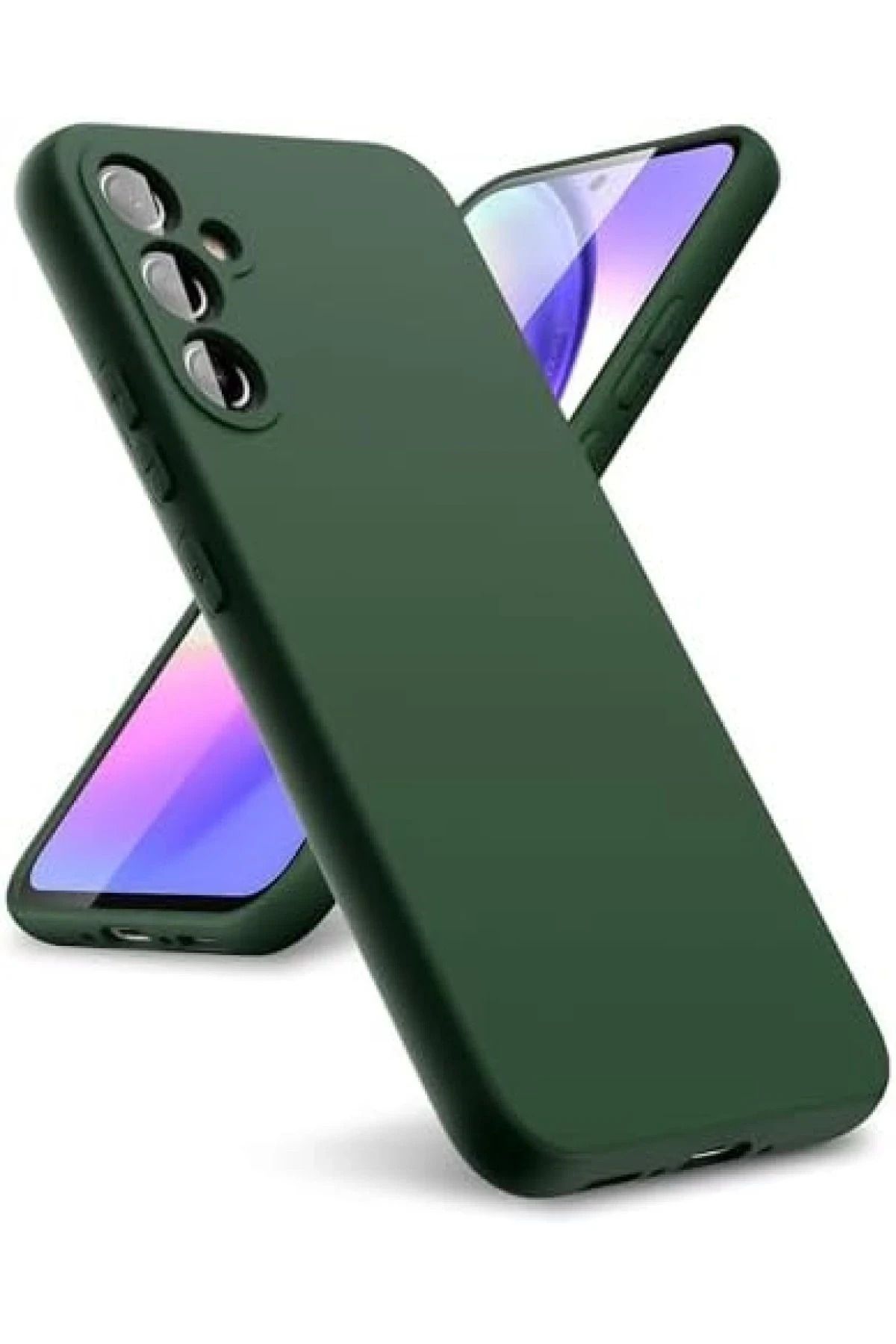 NewFace Samsung Galaxy A24 4G Kılıf First Silikon - Koyu Yeşil BSTMY