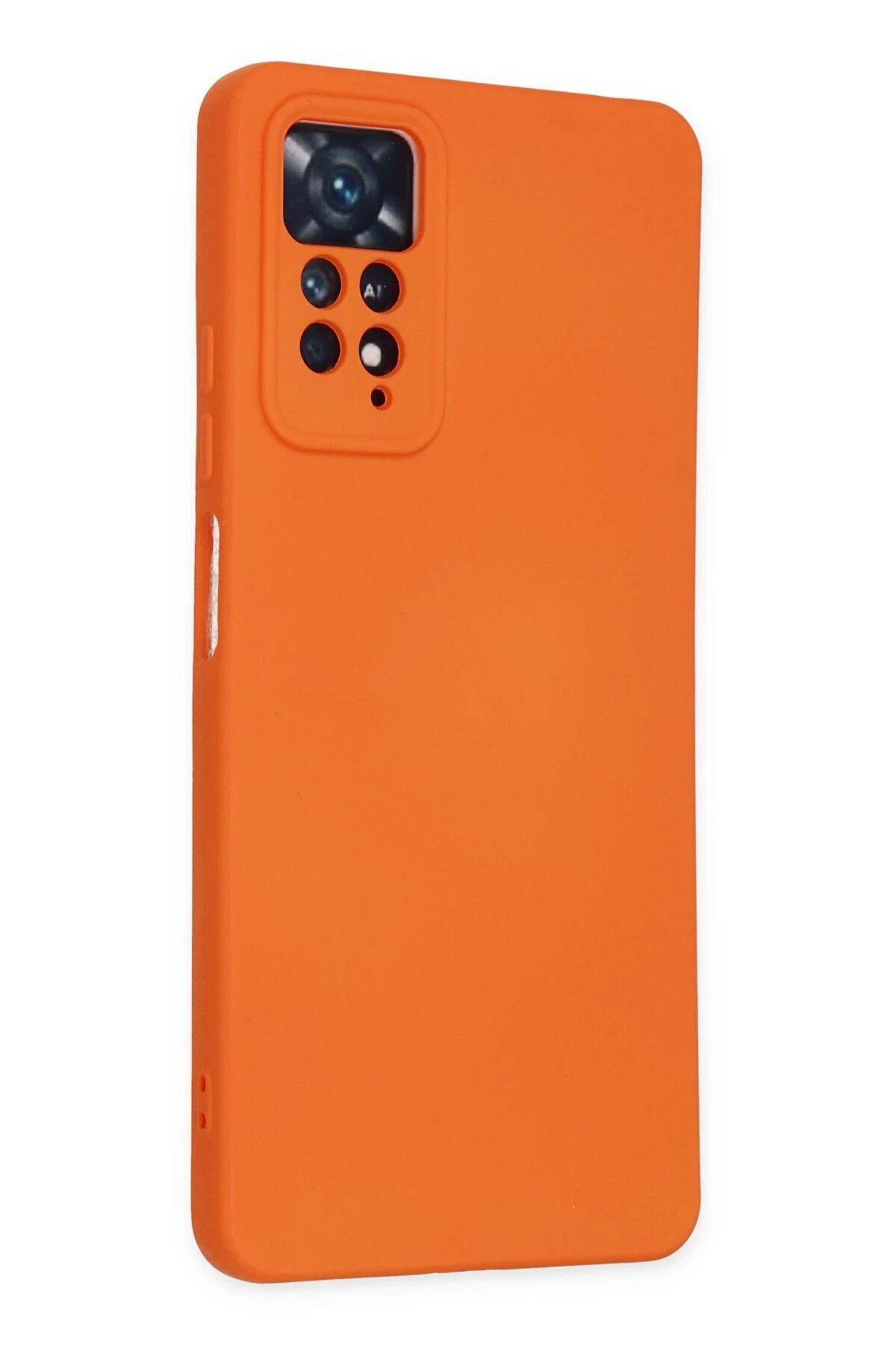 NewFace Xiaomi Redmi Note 11 Pro Uyumlu  Kılıf Nano içi Kadife Silikon - Turuncu