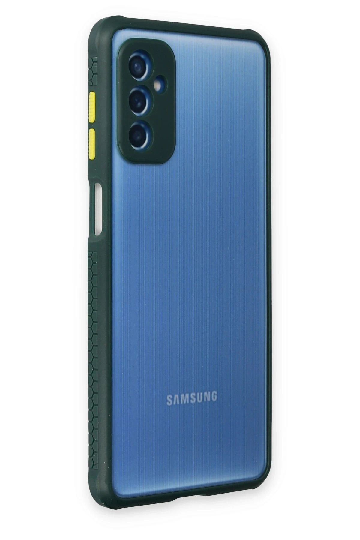 NewFace Samsung Galaxy M52 5G Kılıf Miami Şeffaf Silikon - Koyu Yeşil WLZOR