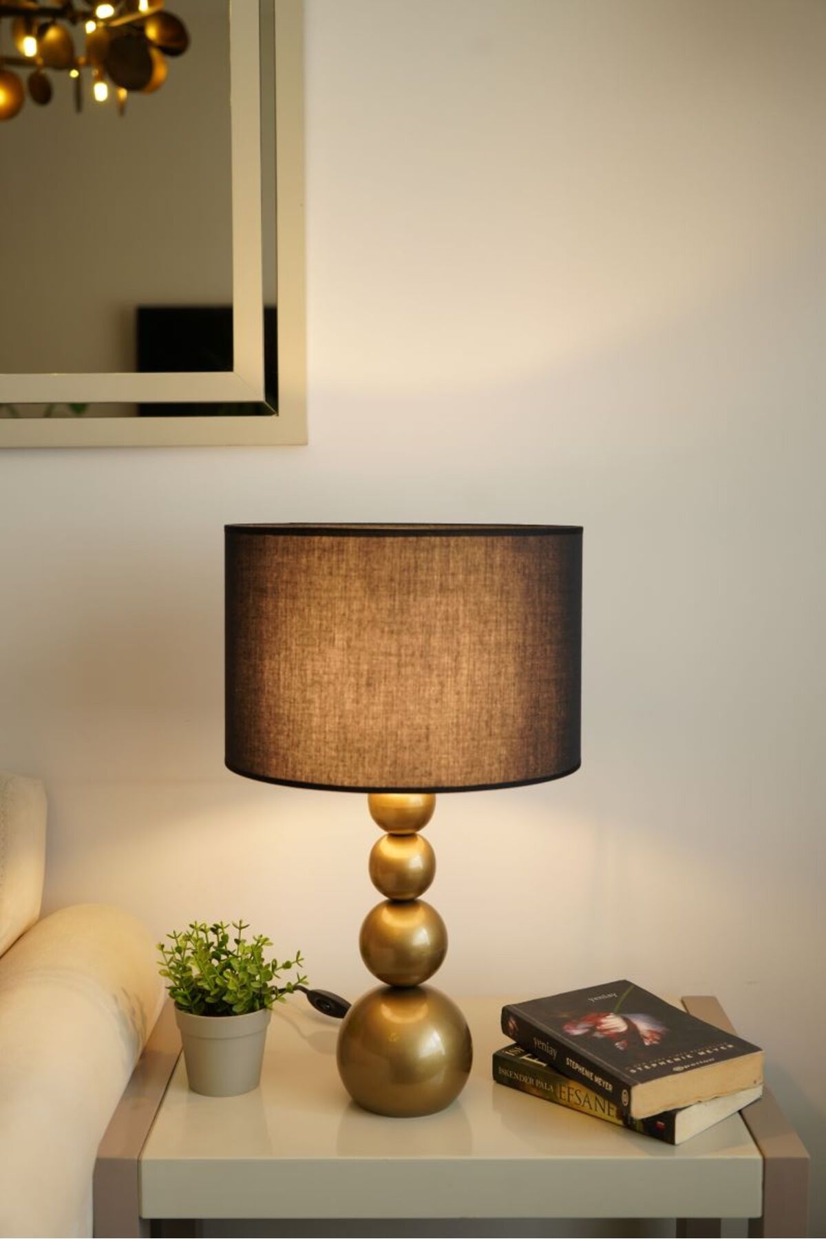 retro home design Eskitme Ayaklı Silindir Siyah Renkli Kumaşlı Masa Lambası Abajur Salon Yatak Odası
