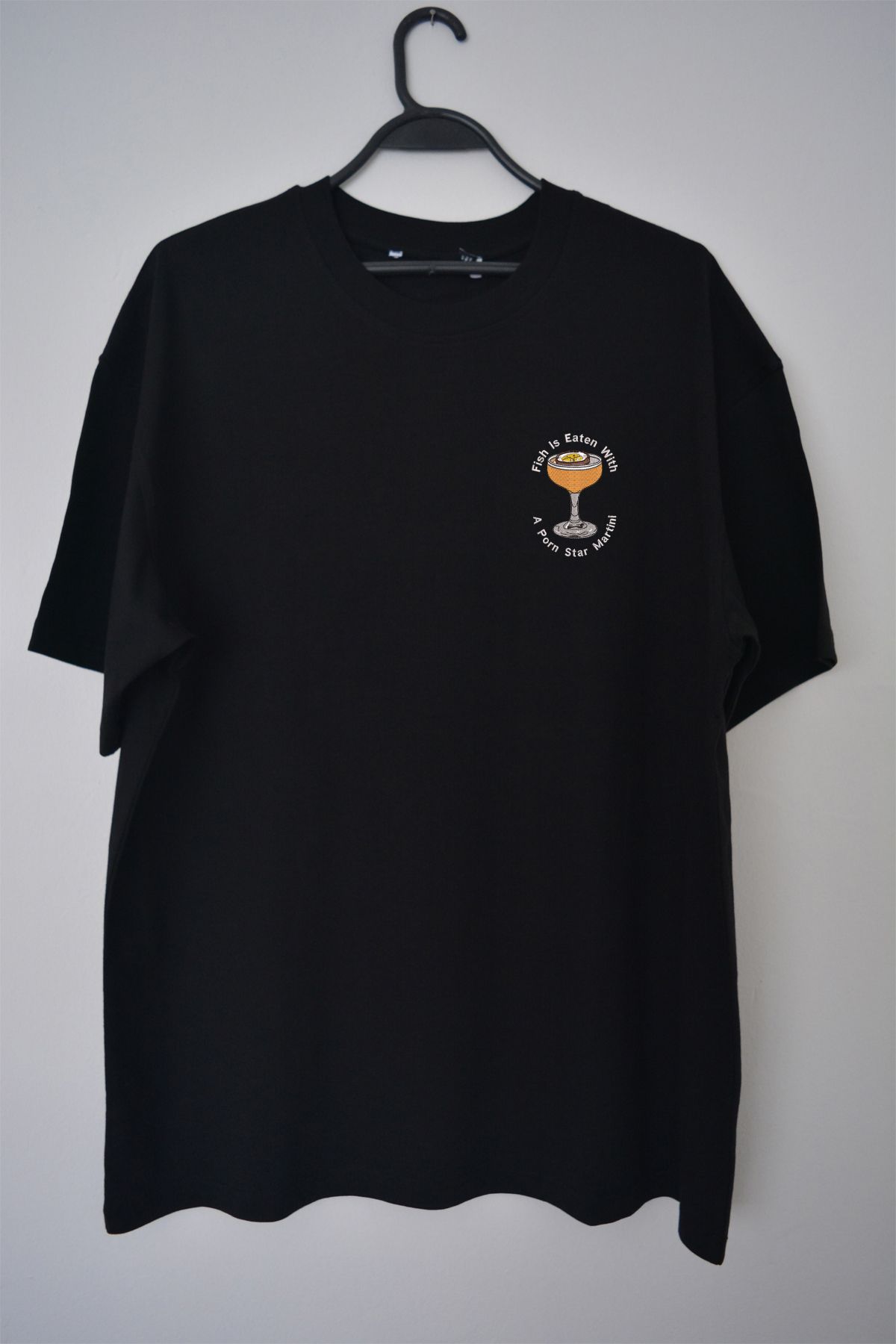 EldenStitch P. Star Martini Nakış İşlemeli Unisex Oversize T-Shirt
